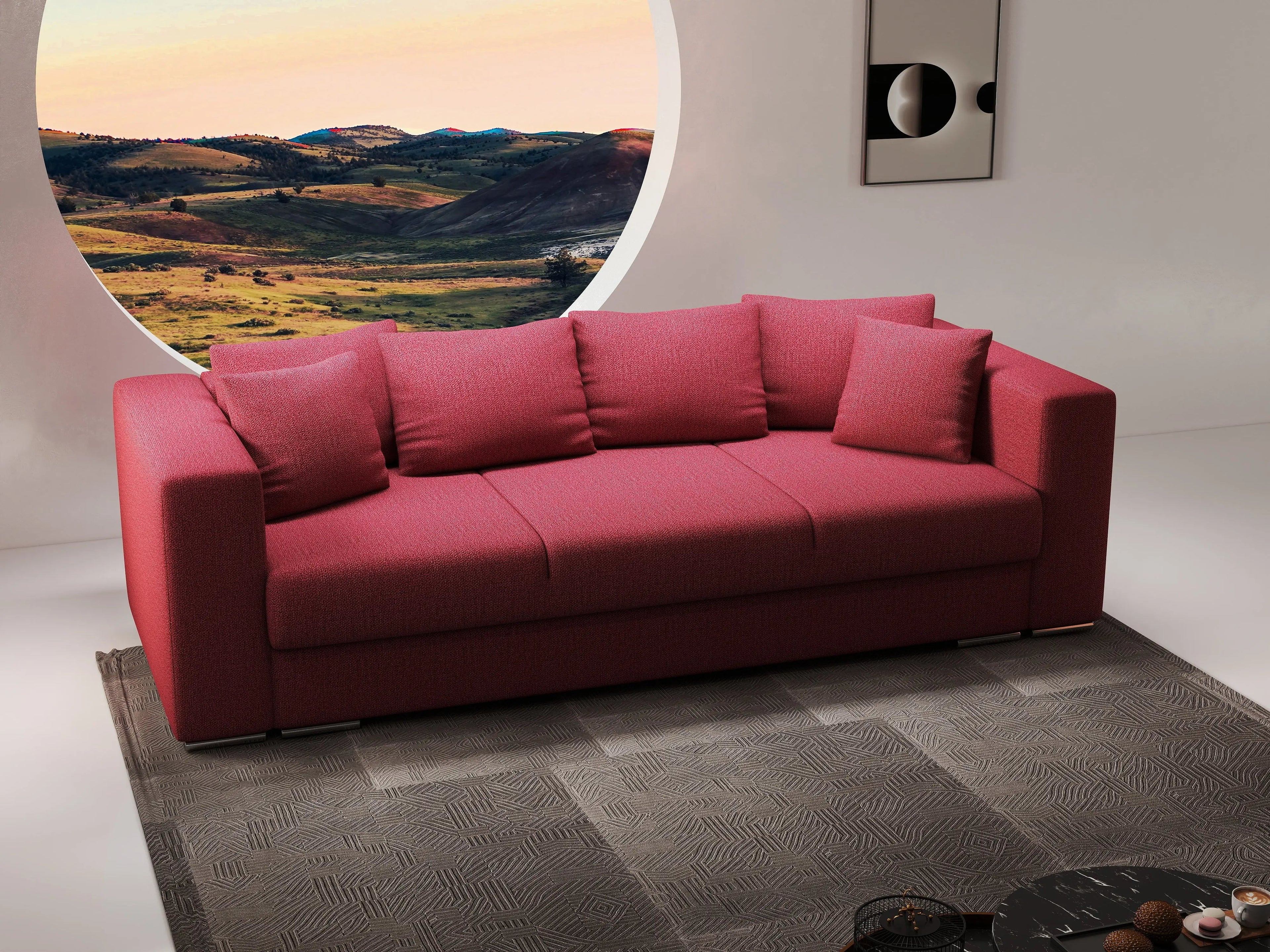 Canapea extensibilă dumonde cu ladă de depozitare si sezut confortabil din spuma high-density, Gloria Enjoy Winery 240x100 cm