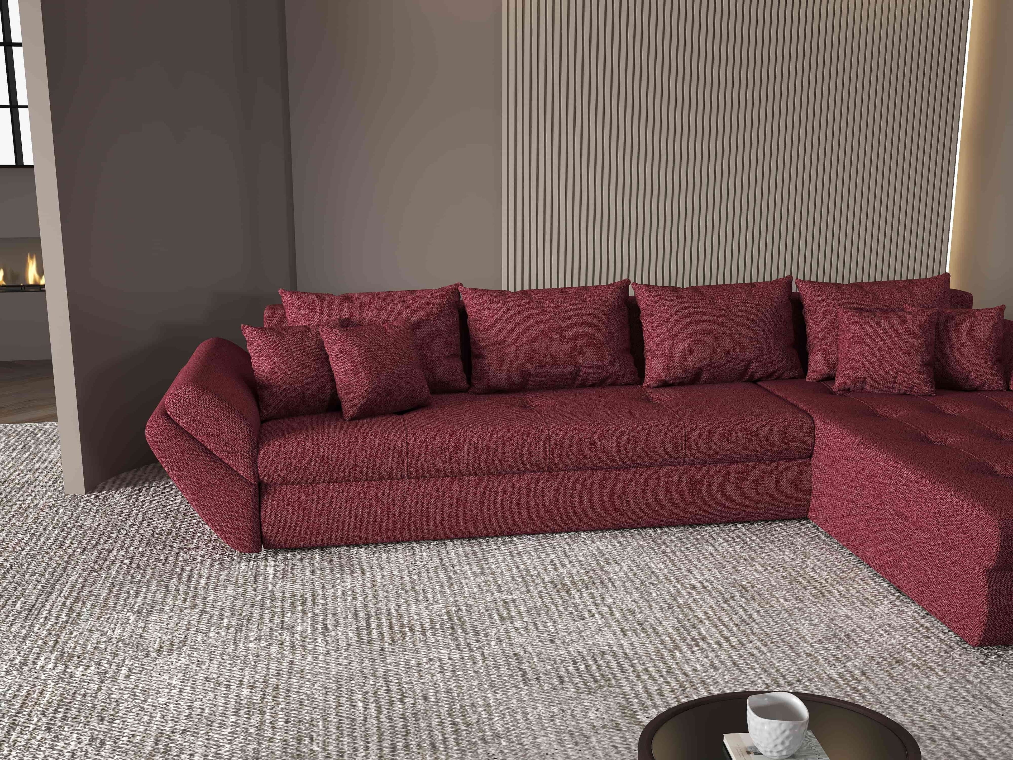 Colțar extensibil dumonde cu ladă de depozitare si sezut confortabil din spuma high-density, Loana XL Enjoy Winery II 335x185 cm