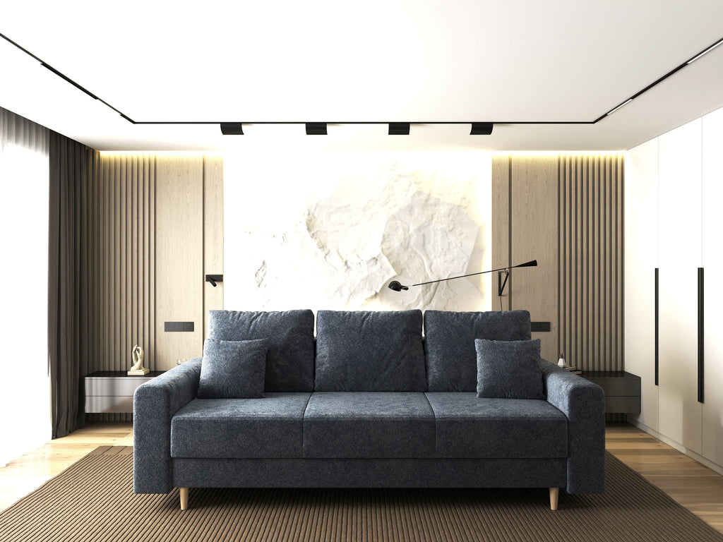 Canapea extensibilă dumonde cu ladă de depozitare si sezut confortabil din spuma high-density, Kronos Euphoria Grafit 210x100 cm