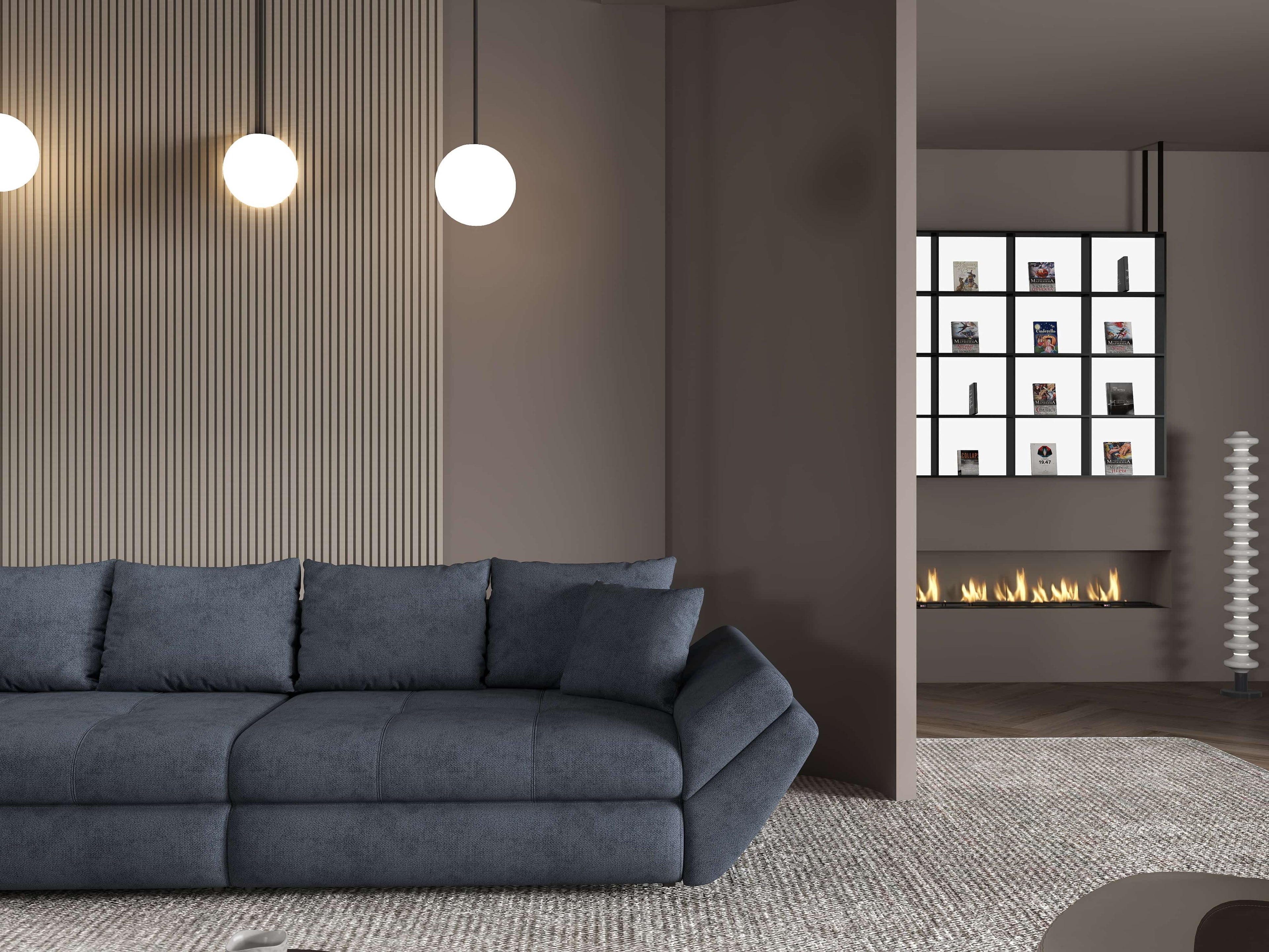 Canapea extensibilă dumonde cu ladă de depozitare si sezut confortabil din spuma high-density, Loana Enjoy Antracit 300x100 cm