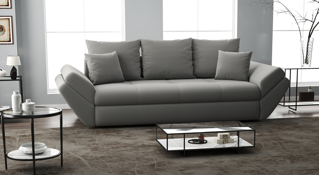 Canapea extensibilă dumonde cu ladă de depozitare si sezut confortabil din spuma high-density, Loana Royal Grey 250x100 cm