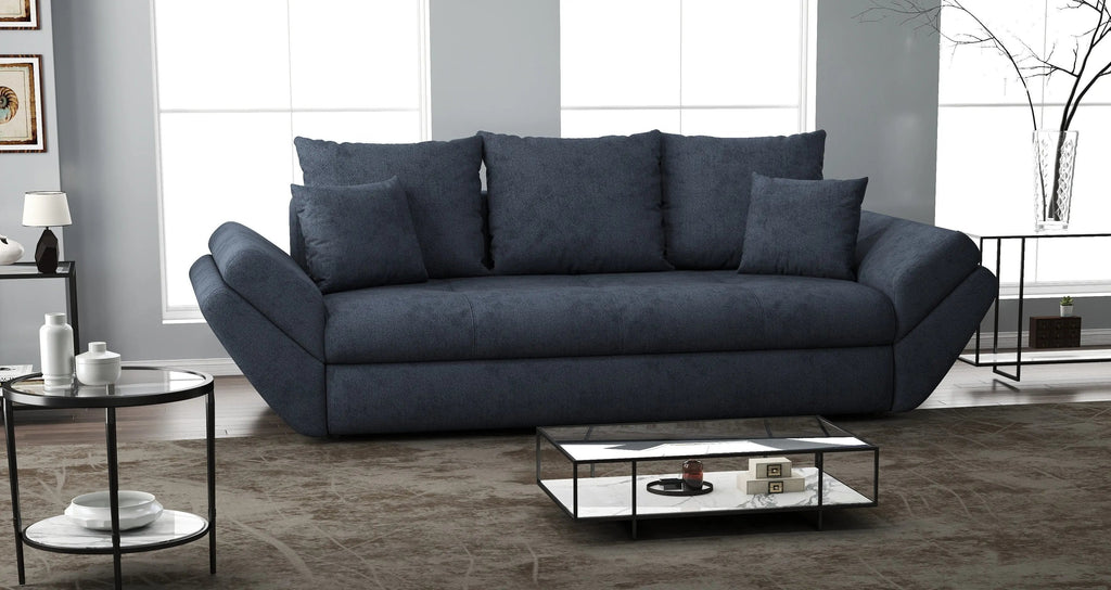 Canapea extensibilă dumonde cu ladă de depozitare si sezut confortabil din spuma high-density, Loana Enjoy Antracit 250x100 cm