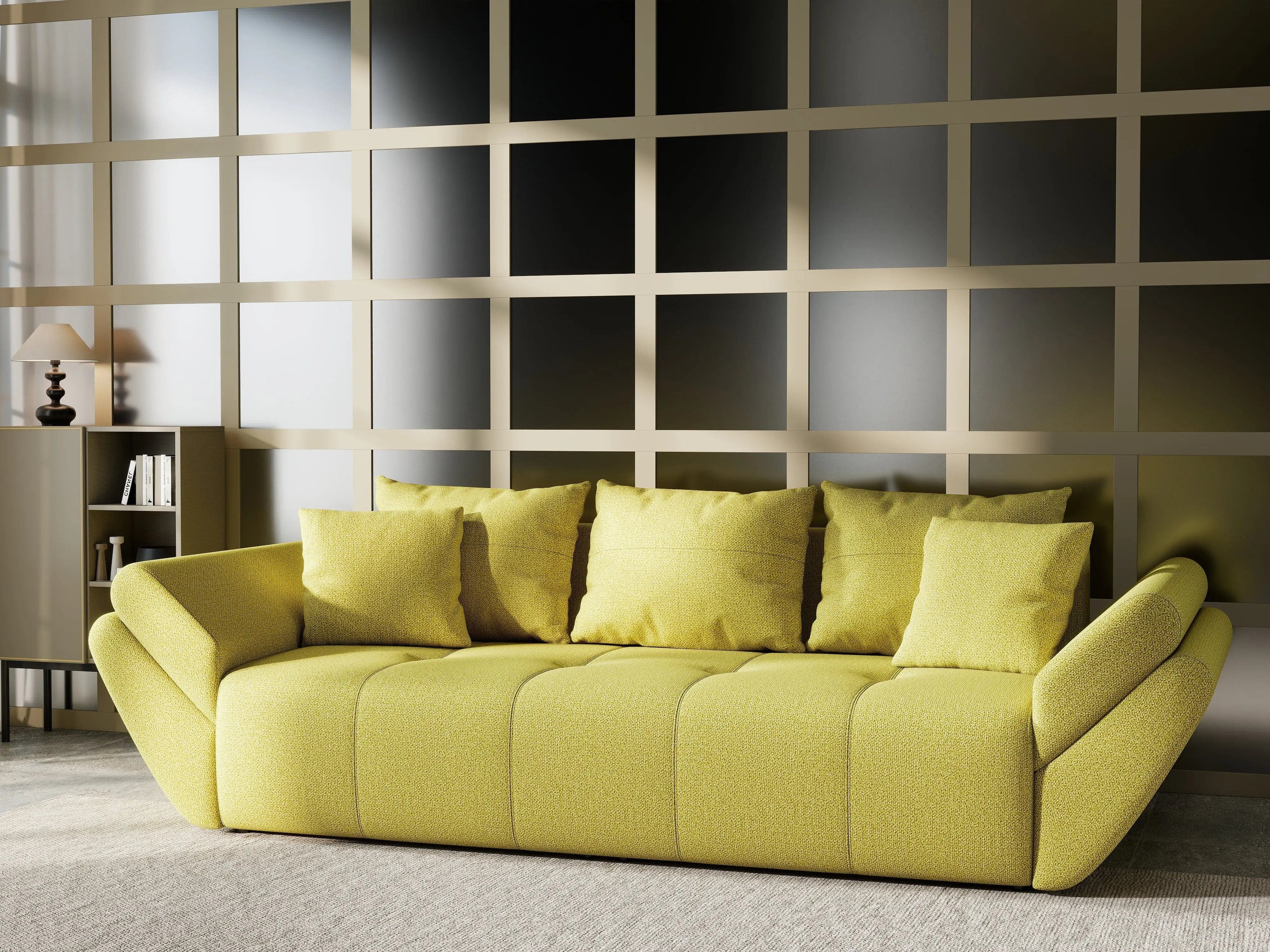 Canapea extensibilă dumonde cu ladă de depozitare si sezut confortabil din spuma high-density, Berlin Enjoy Green 250x100 cm