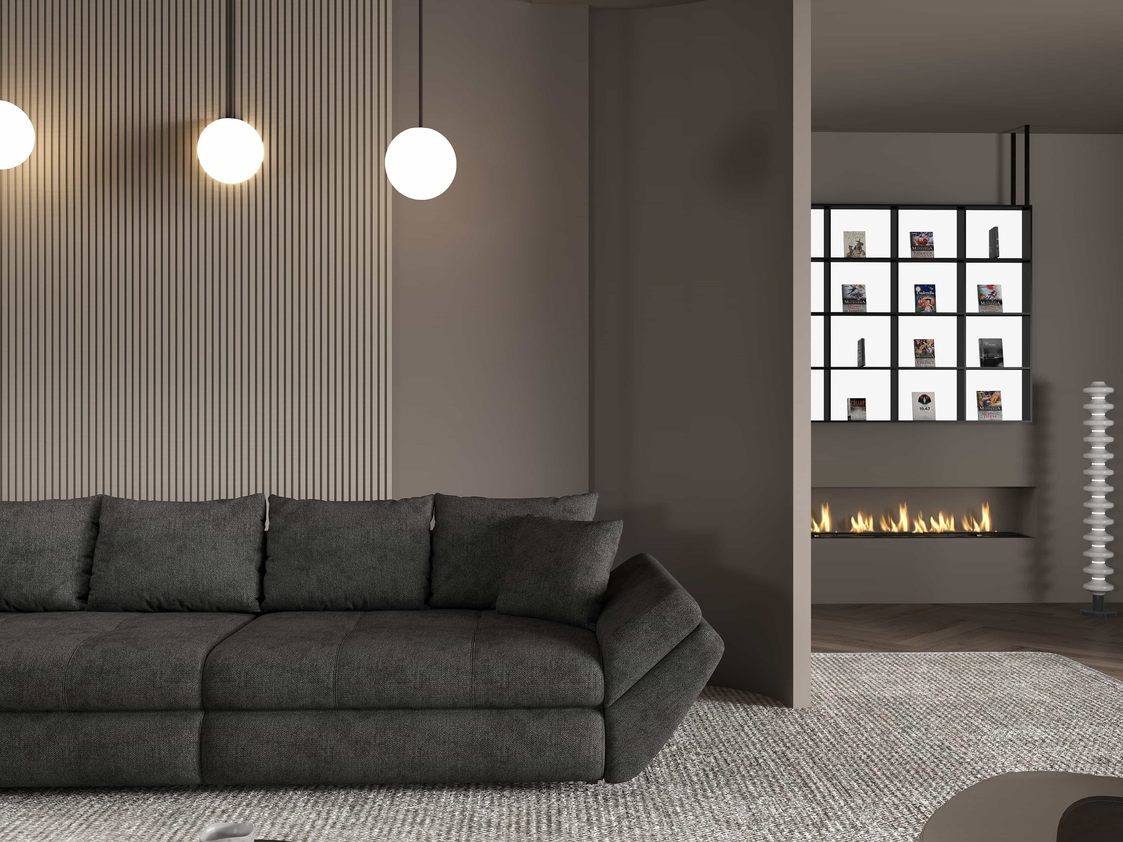 Canapea extensibilă dumonde cu ladă de depozitare si sezut confortabil din spuma high-density, Loana Enjoy Negru 300x100 cm