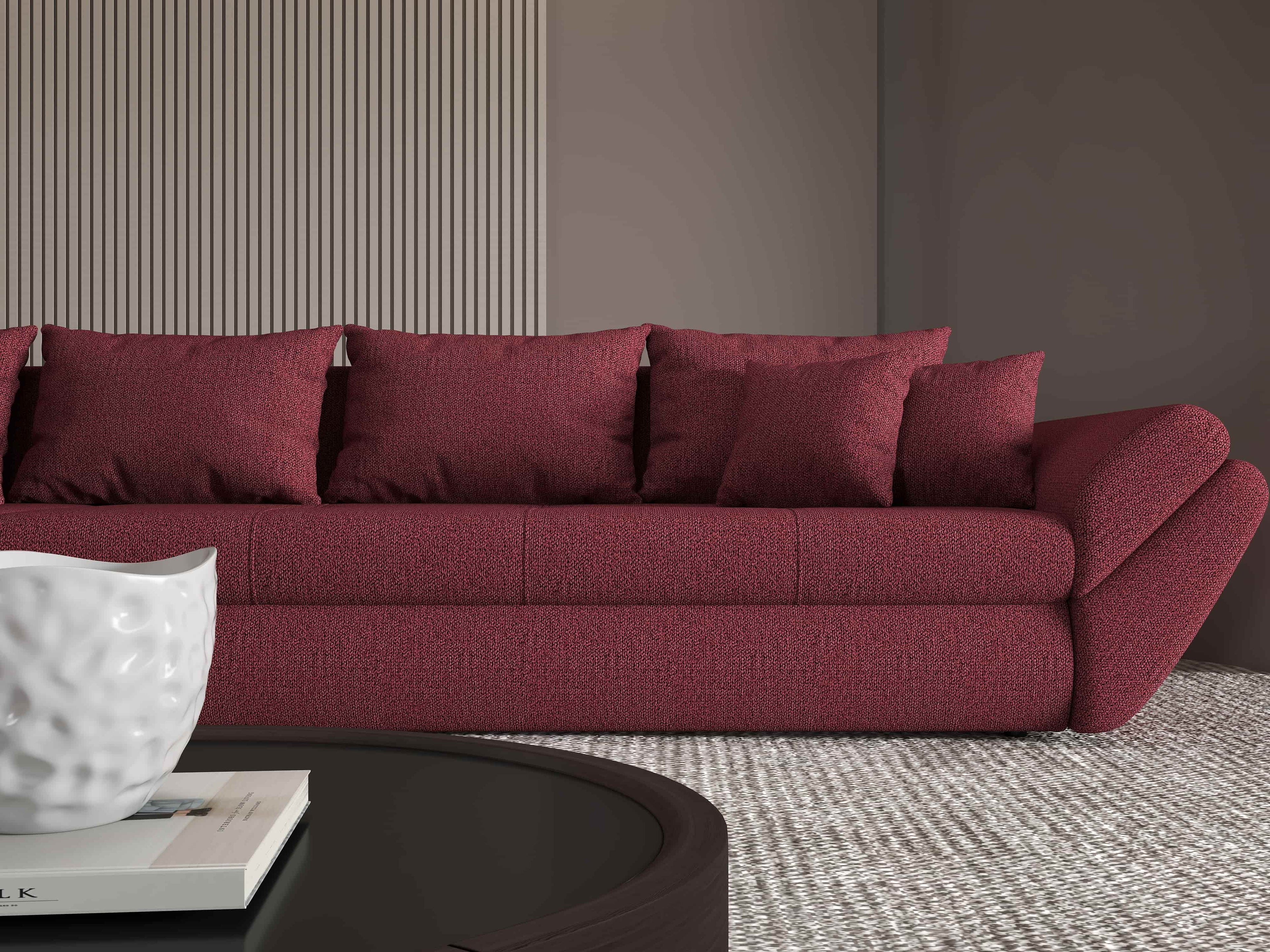 Colțar extensibil dumonde cu ladă de depozitare si sezut confortabil din spuma high-density, Loana XL Enjoy Winery 335x185 cm