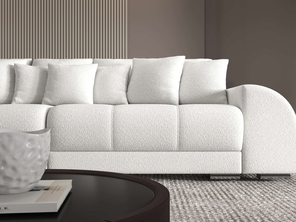 Canapea extensibilă dumonde cu 2 lăzi de depozitare si sezut confortabil din spuma high-density, Verona Euphoria Ivory 310x100 cm