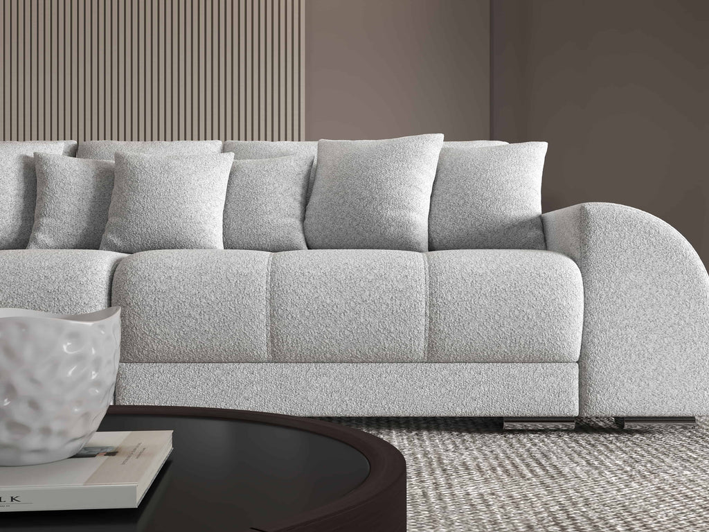Canapea extensibilă dumonde cu 2 lăzi de depozitare si sezut confortabil din spuma high-density, Verona Euphoria Dove 310x100 cm