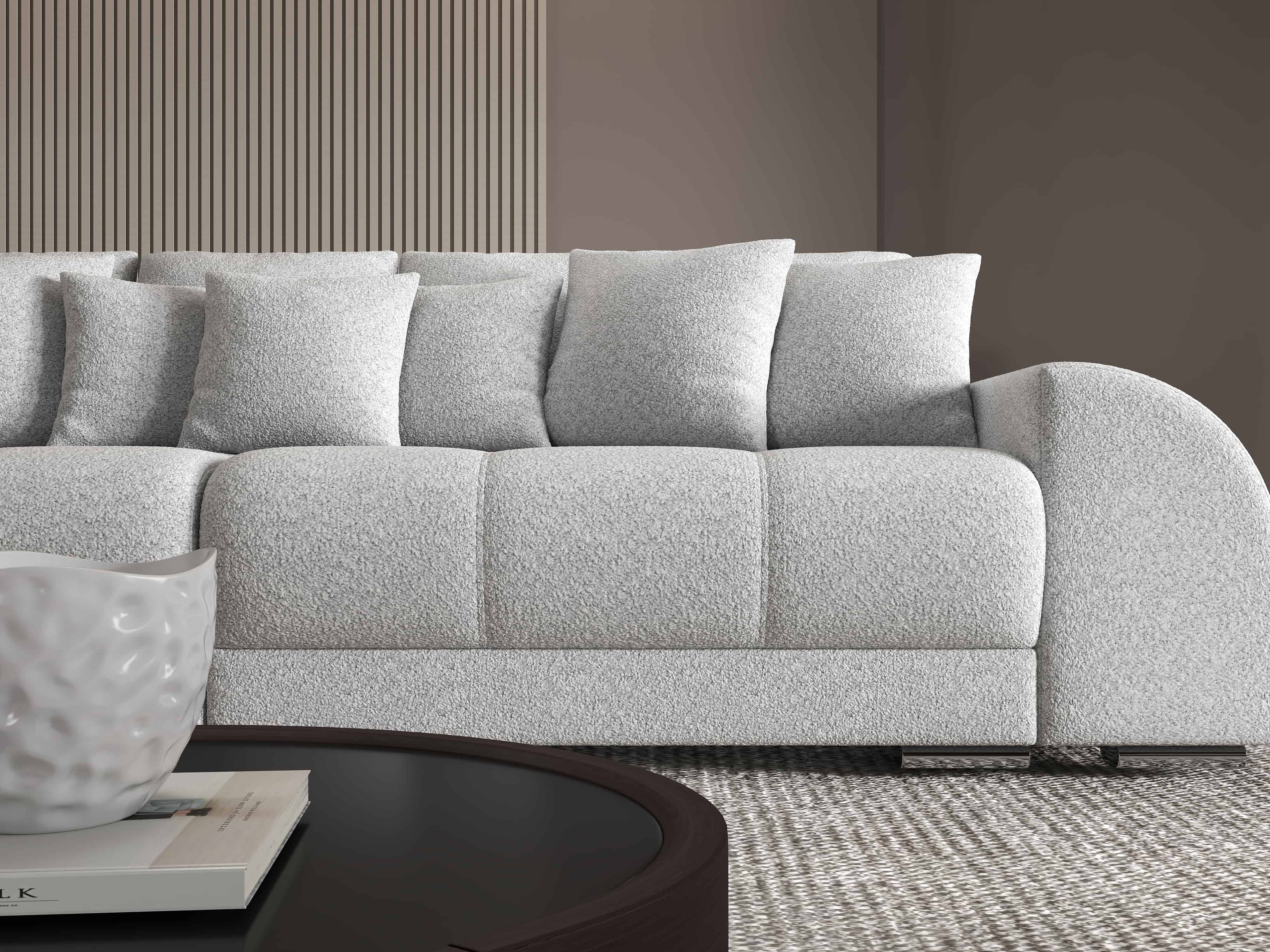 Canapea extensibilă dumonde cu 2 lăzi de depozitare si sezut confortabil din spuma high-density, Verona Euphoria Dove 310x100 cm