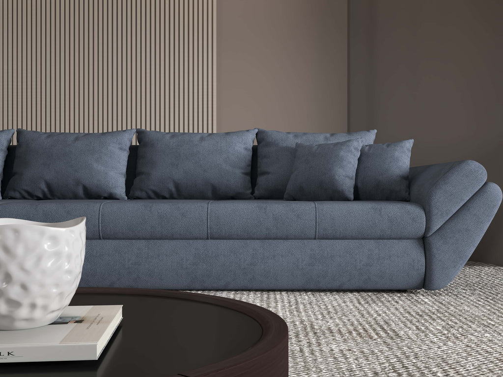 Colțar extensibil dumonde cu ladă de depozitare si sezut confortabil din spuma high-density, Loana XL Enjoy Antracit 335x185 cm