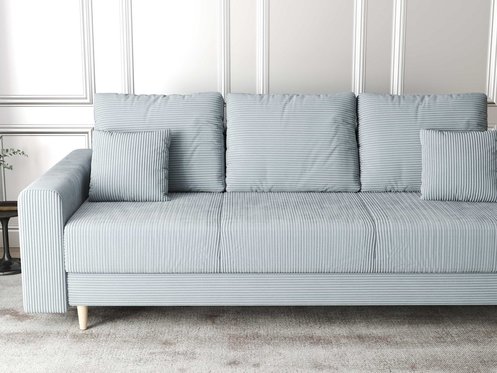 Canapea extensibilă dumonde cu ladă de depozitare si sezut confortabil din spuma high-density, Kronos Zoom Gri 210x100 cm