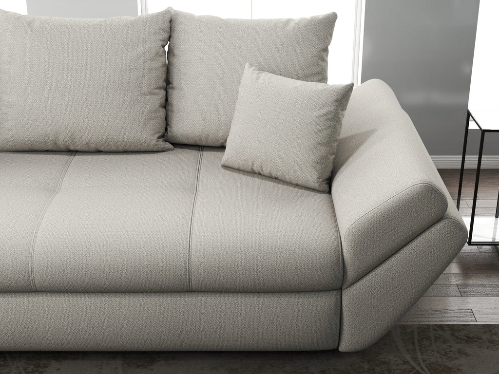 Canapea extensibilă dumonde cu ladă de depozitare si sezut confortabil din spuma high-density, Loana Enjoy Bej 250x100 cm