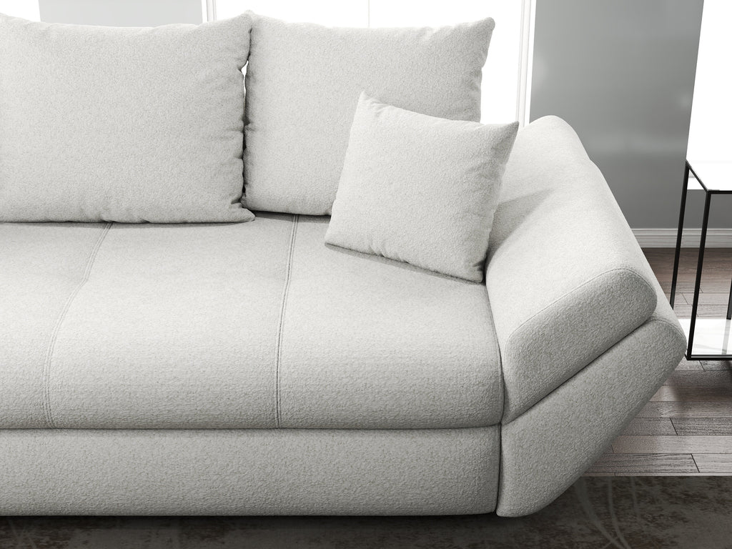 Canapea extensibilă dumonde cu ladă de depozitare si sezut confortabil din spuma high-density, Loana Euphoria Ivory 250x100 cm