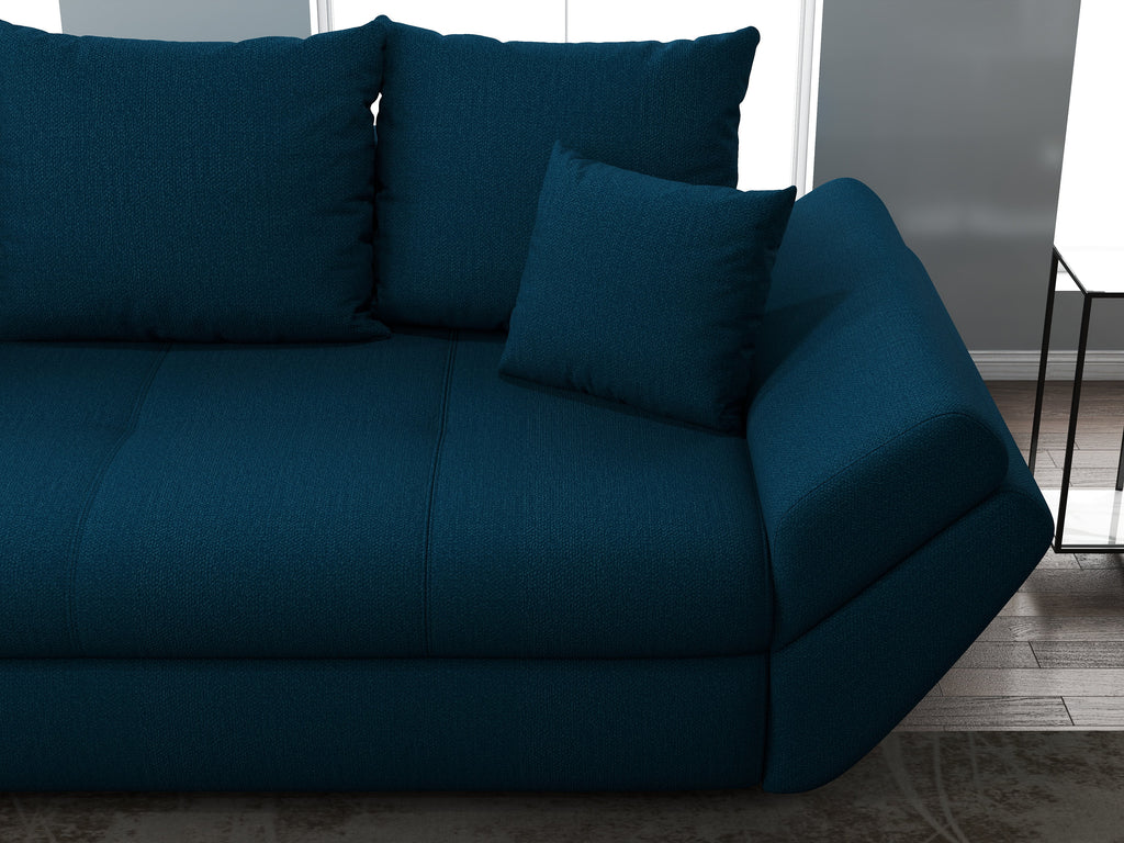 Canapea extensibilă dumonde cu ladă de depozitare si sezut confortabil din spuma high-density, Loana Enjoy Petrol 250x100 cm