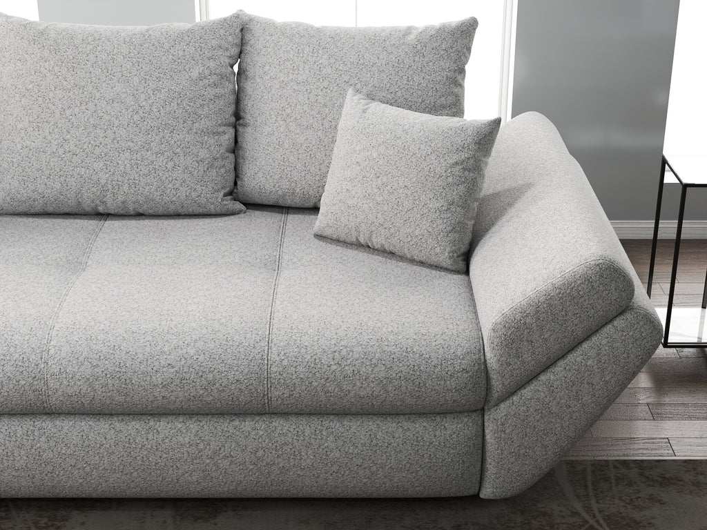 Canapea extensibilă dumonde cu ladă de depozitare si sezut confortabil din spuma high-density, Loana Euphoria Dove 250x100 cm