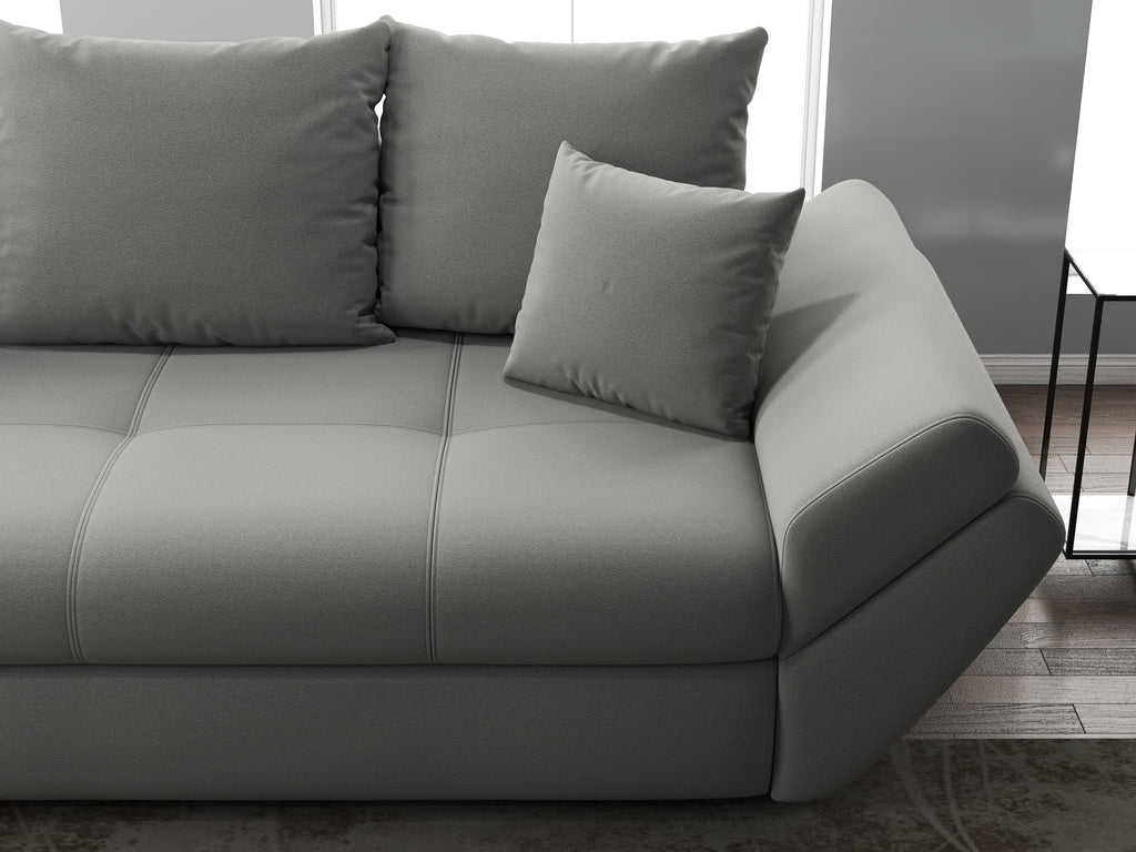 Canapea extensibilă dumonde cu ladă de depozitare si sezut confortabil din spuma high-density, Loana Royal Grey 250x100 cm