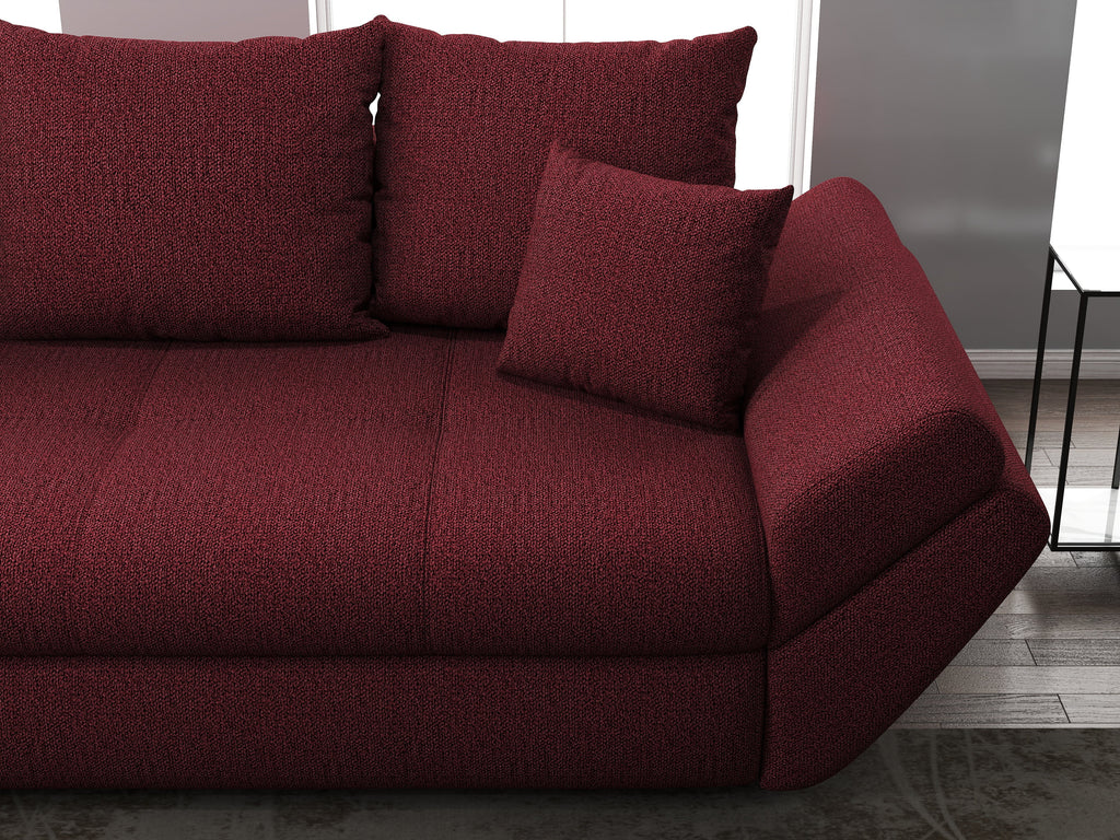 Canapea extensibilă dumonde cu ladă de depozitare si sezut confortabil din spuma high-density, Loana Enjoy Red 250x100 cm