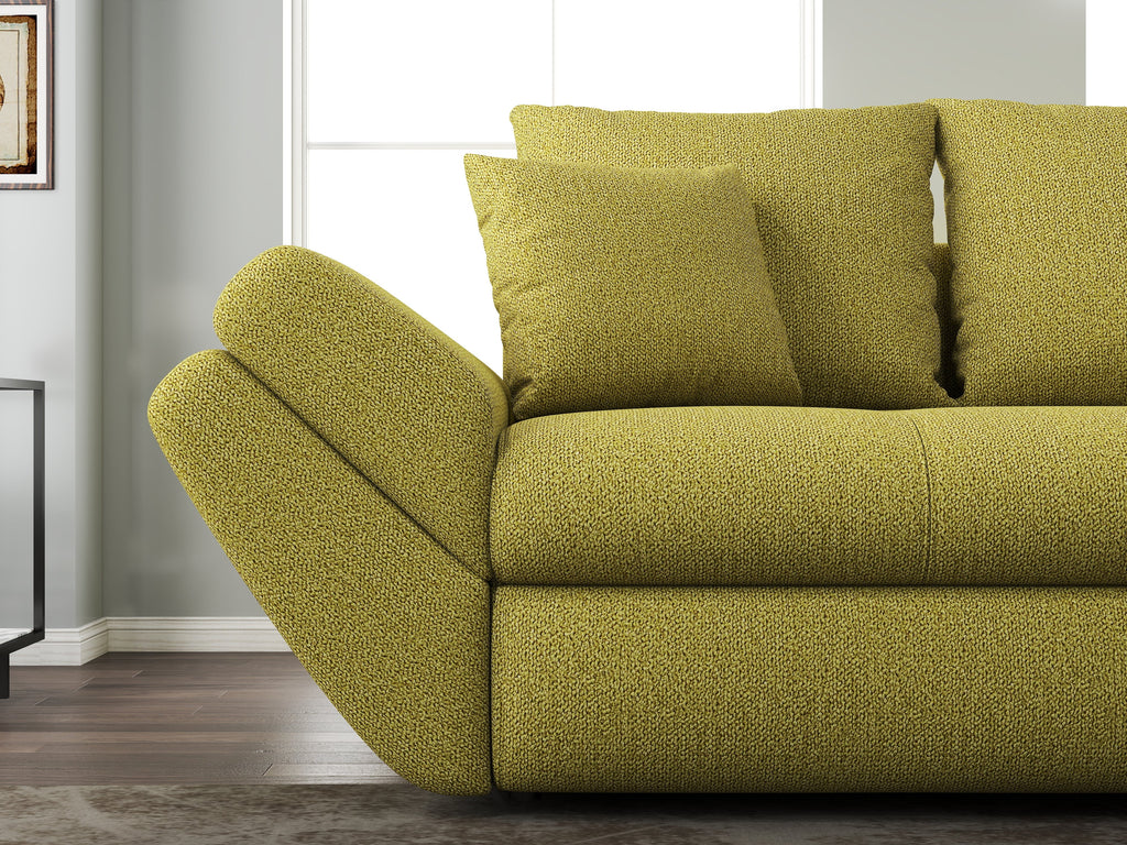 Canapea extensibilă dumonde cu ladă de depozitare si sezut confortabil din spuma high-density, Loana Enjoy Green 250x100 cm