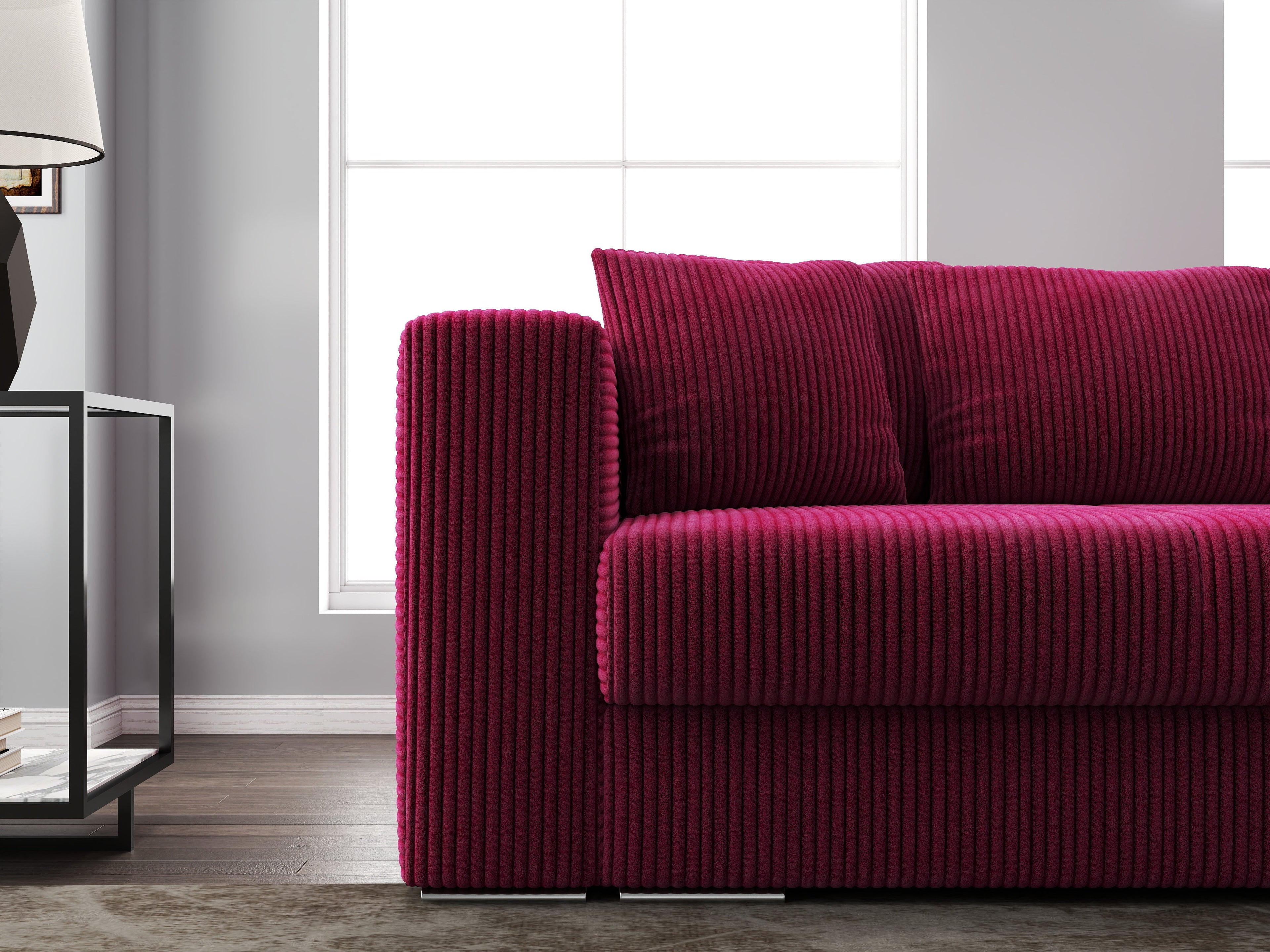 Canapea extensibilă dumonde cu ladă de depozitare si sezut confortabil din spuma high-density, Gloria Zoom Red 240x100 cm