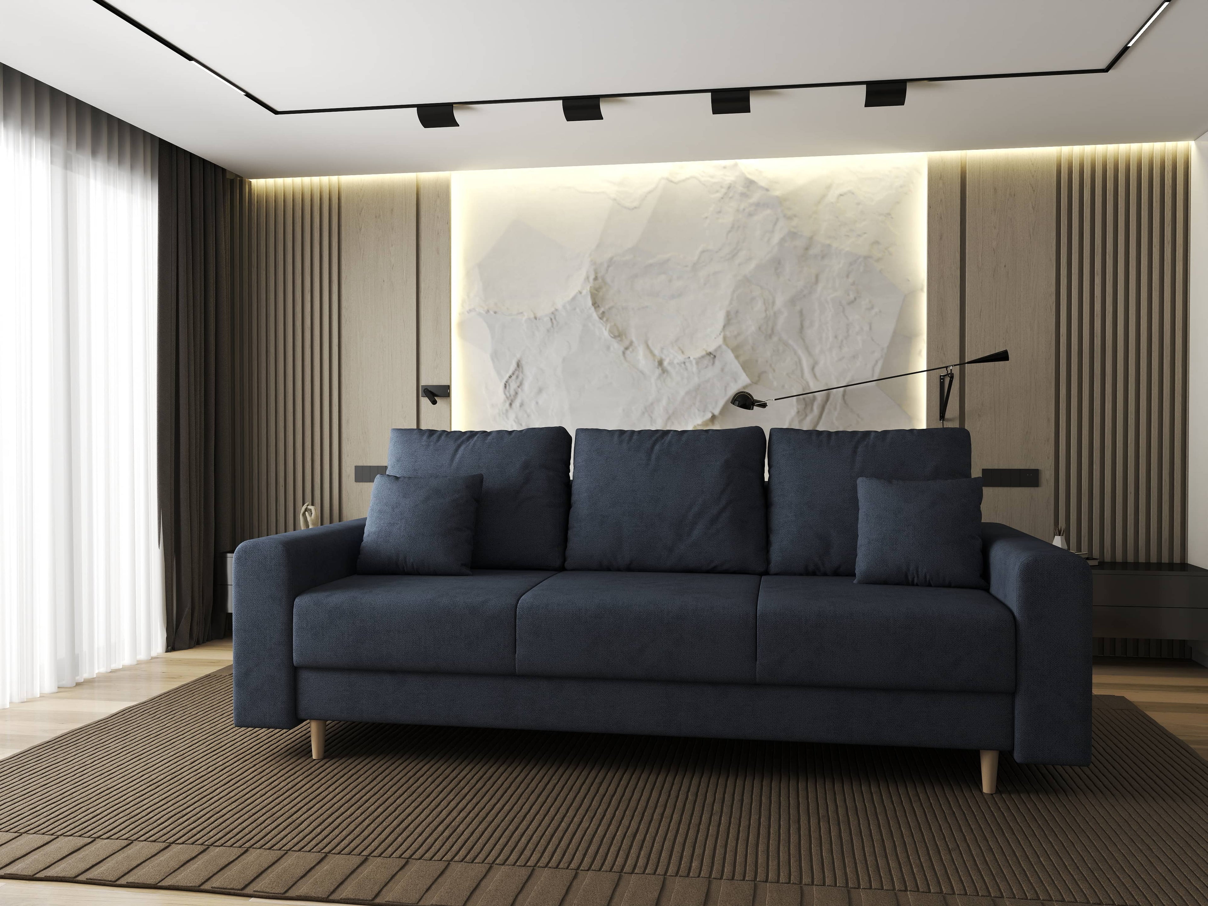Canapea extensibilă dumonde cu ladă de depozitare si sezut confortabil din spuma high-density, Kronos Enjoy Antracit 210x100 cm