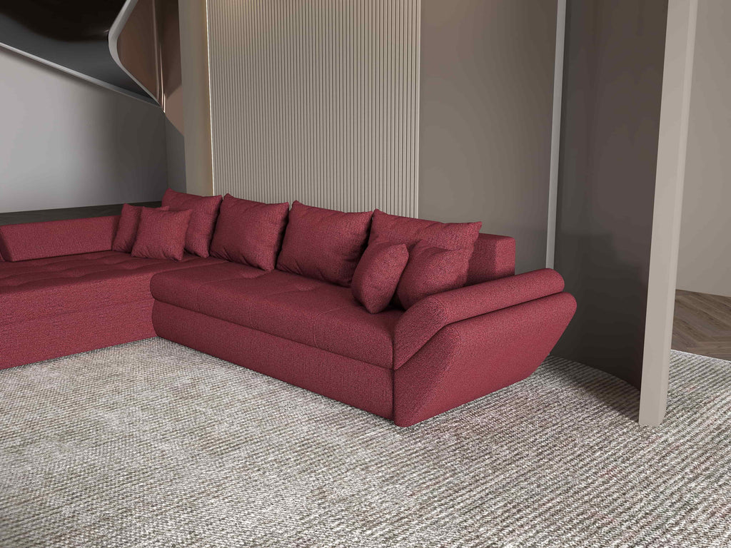 Colțar extensibil dumonde cu ladă de depozitare si sezut confortabil din spuma high-density, Loana XL Enjoy Winery 335x185 cm