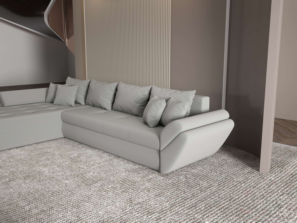 Colțar extensibil dumonde cu ladă de depozitare si sezut confortabil din spuma high-density, Loana XL Royal Antracit 335x185 cm