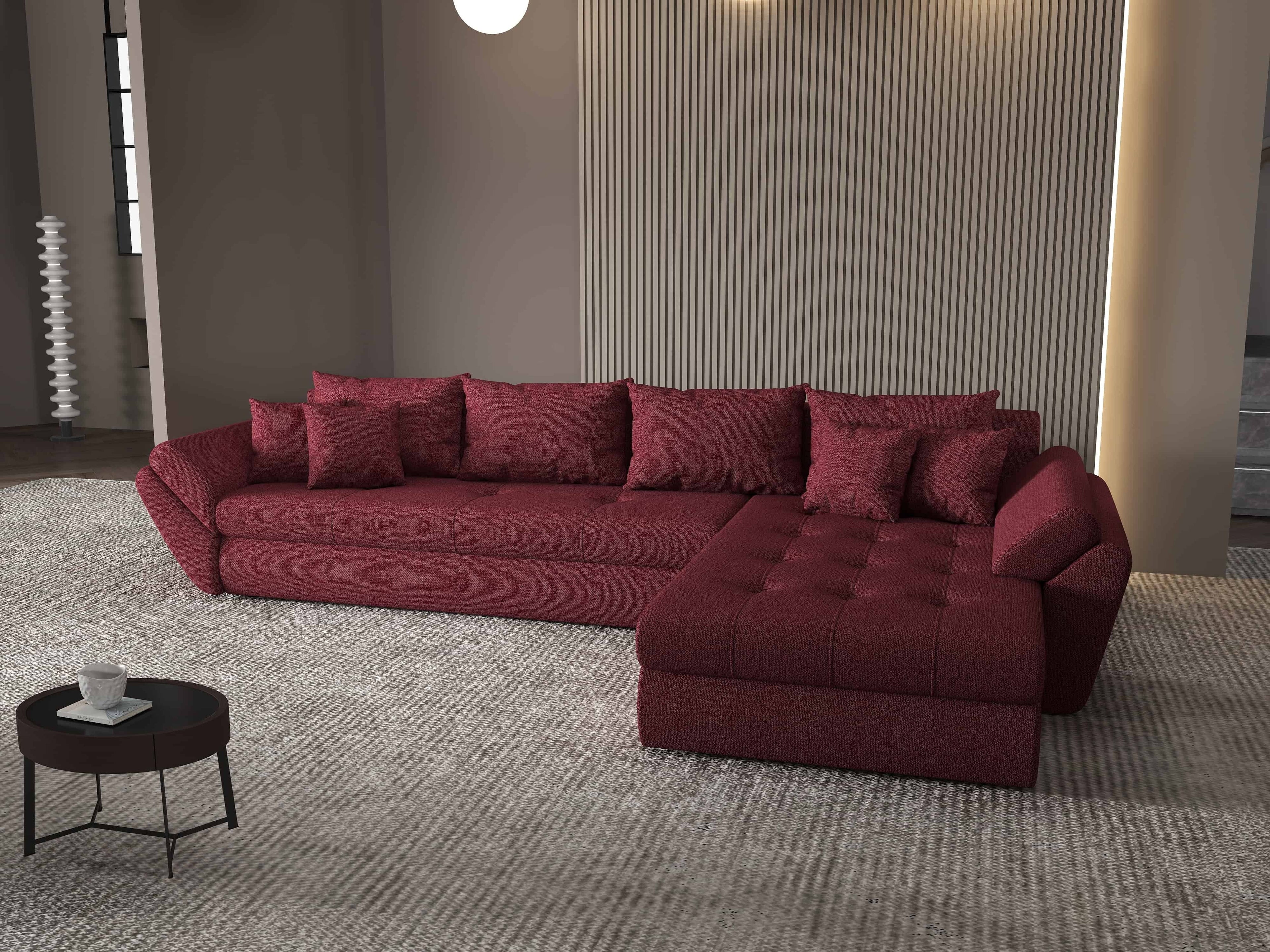 Colțar extensibil dumonde cu ladă de depozitare si sezut confortabil din spuma high-density, Loana XL Enjoy Winery II 335x185 cm