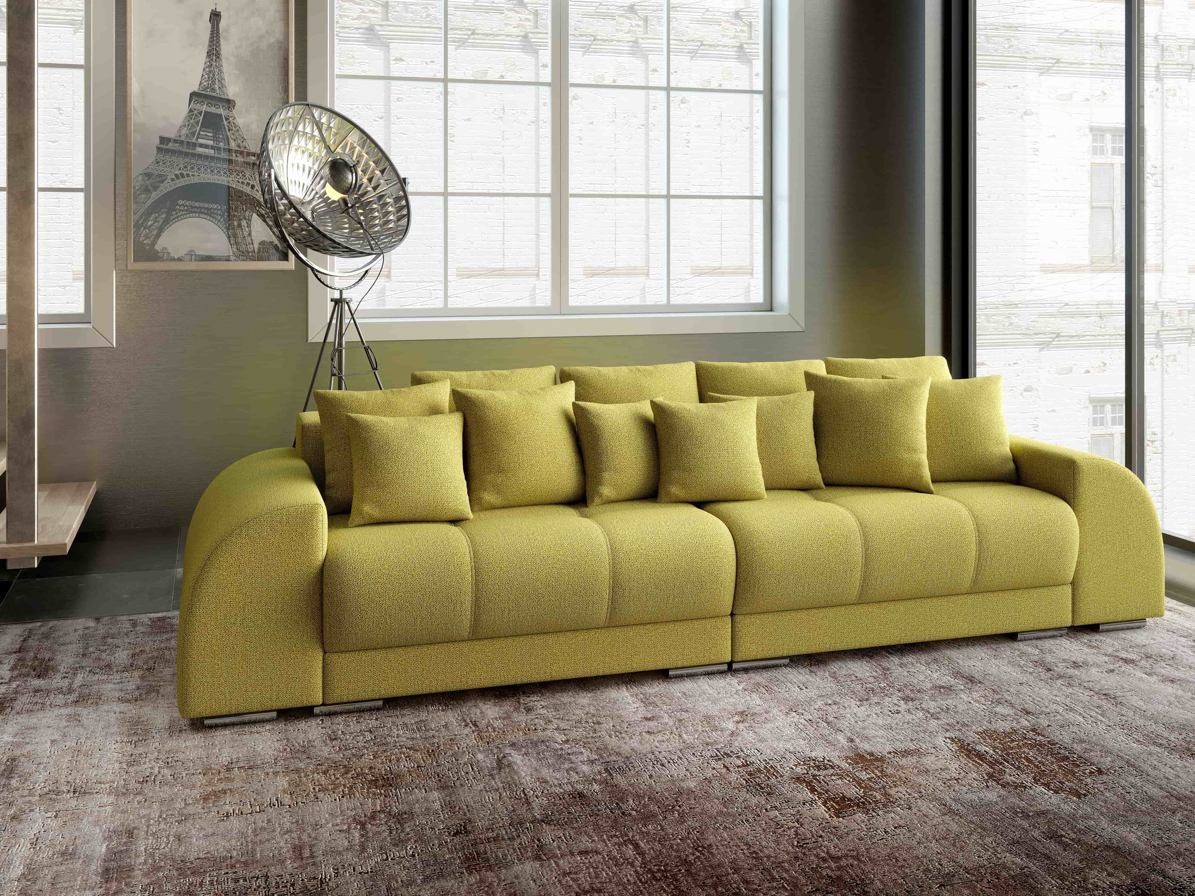 Canapea extensibilă dumonde cu 2 lăzi de depozitare si sezut confortabil din spuma high-density, Verona Enjoy Green 310x100 cm