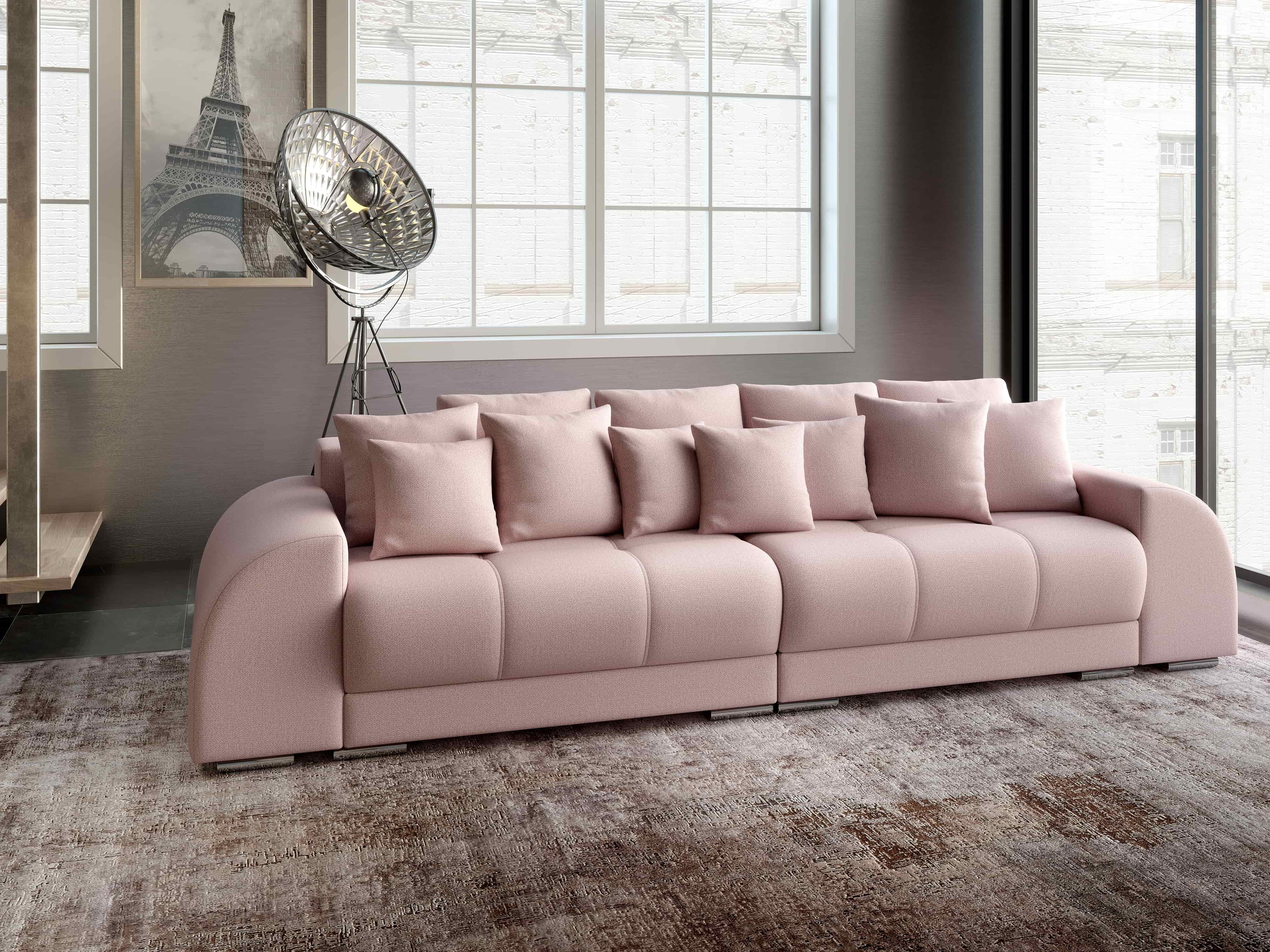 Canapea extensibilă dumonde cu 2 lăzi de depozitare si sezut confortabil din spuma high-density, Verona Enjoy Flamingo 310x100 cm
