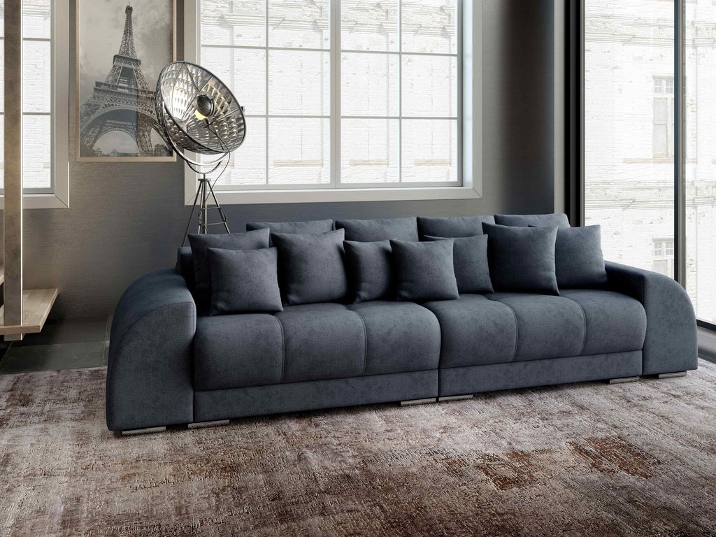 Canapea extensibilă dumonde cu 2 lăzi de depozitare si sezut confortabil din spuma high-density, Verona Enjoy Antracit 310x100 cm
