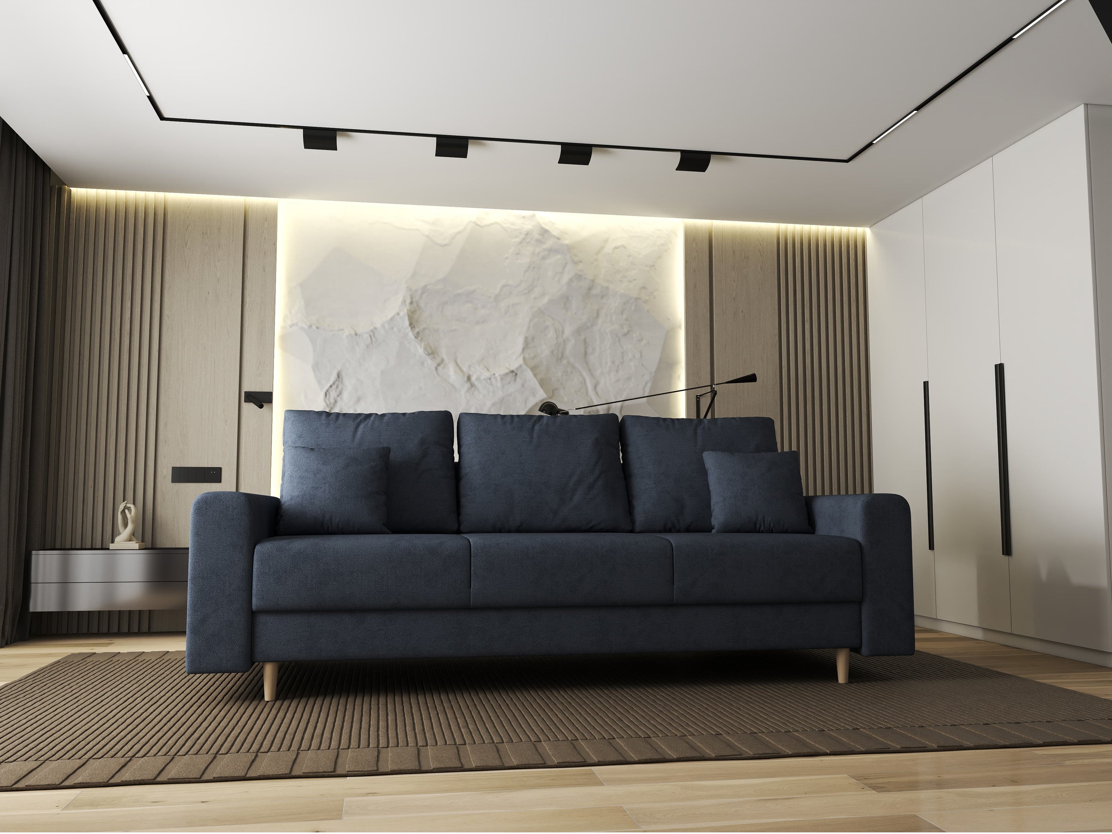Canapea extensibilă dumonde cu ladă de depozitare si sezut confortabil din spuma high-density, Kronos Enjoy Antracit 210x100 cm