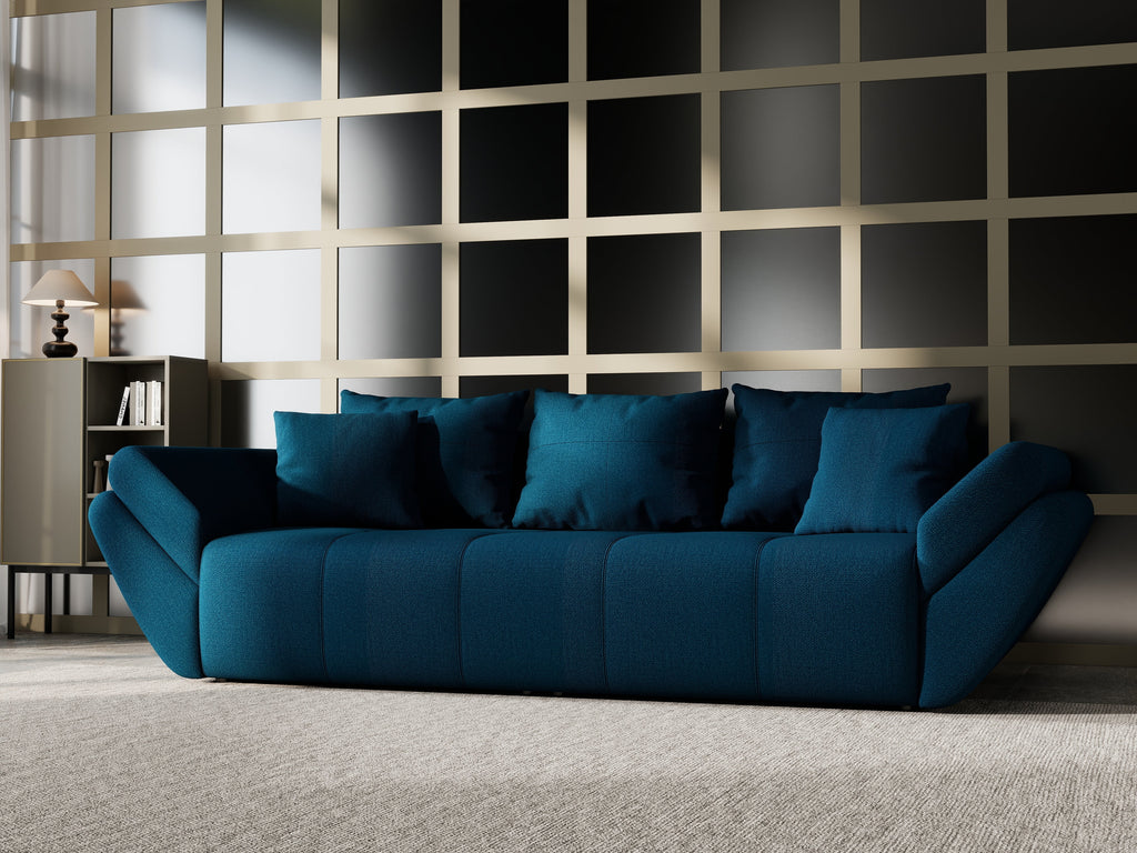 Canapea extensibilă dumonde cu ladă de depozitare si sezut confortabil din spuma high-density, Berlin Enjoy Petrol 250x100 cm