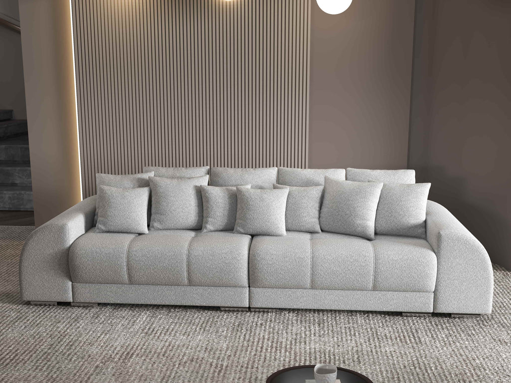 Canapea extensibilă dumonde cu 2 lăzi de depozitare si sezut confortabil din spuma high-density, Verona Euphoria Dove 310x100 cm
