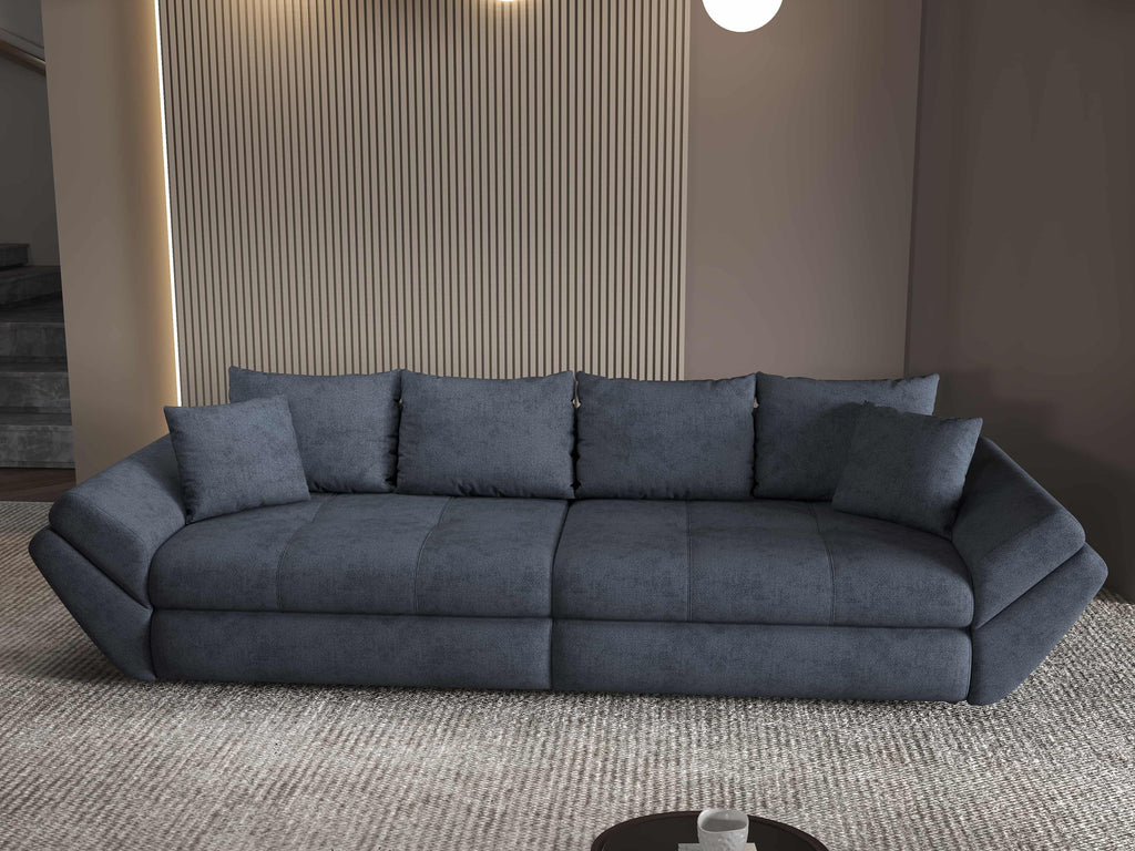 Canapea extensibilă dumonde cu ladă de depozitare si sezut confortabil din spuma high-density, Loana Enjoy Antracit 300x100 cm