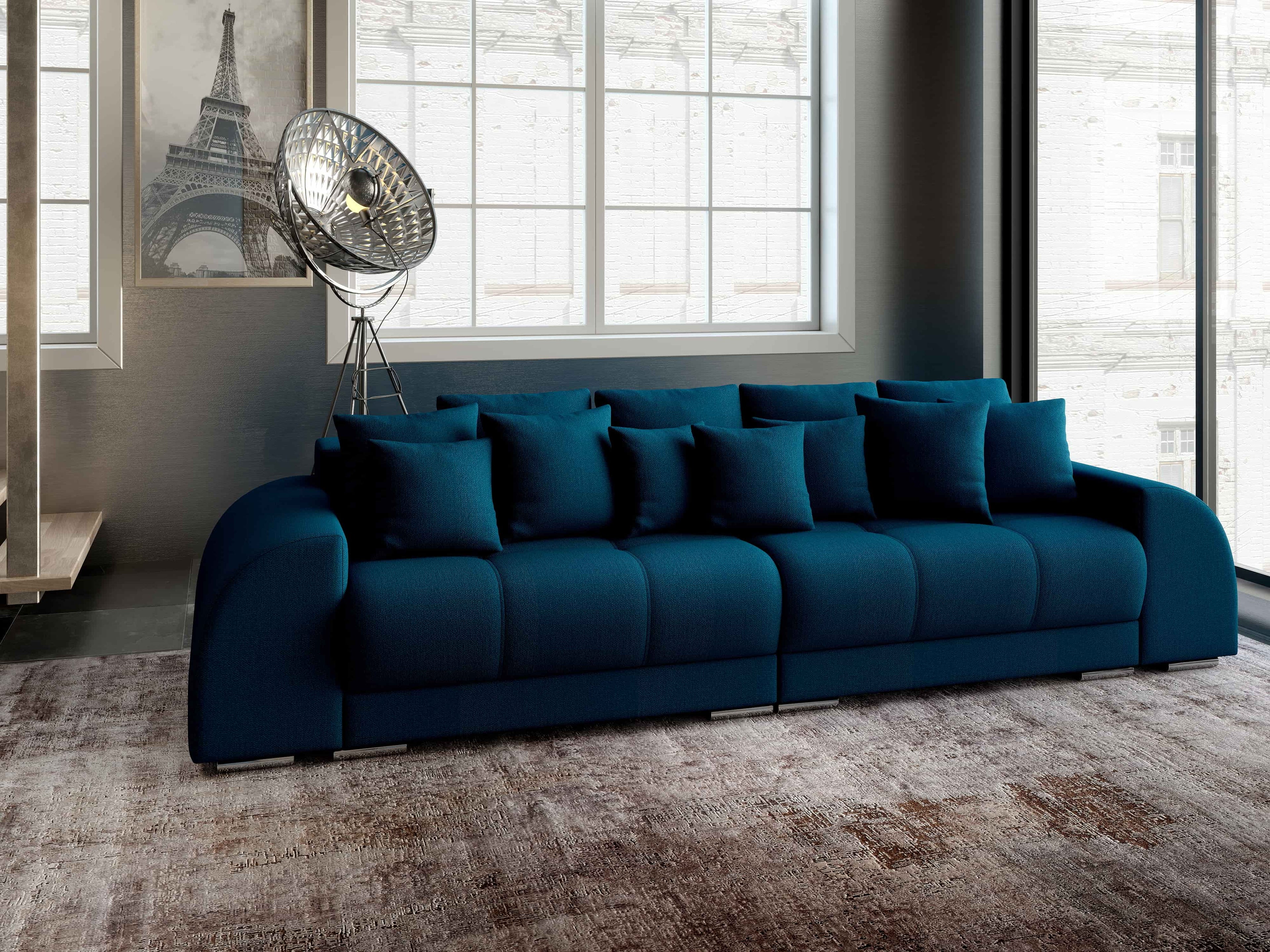 Canapea extensibilă dumonde cu 2 lăzi de depozitare si sezut confortabil din spuma high-density, Verona Enjoy Petrol 310x100 cm