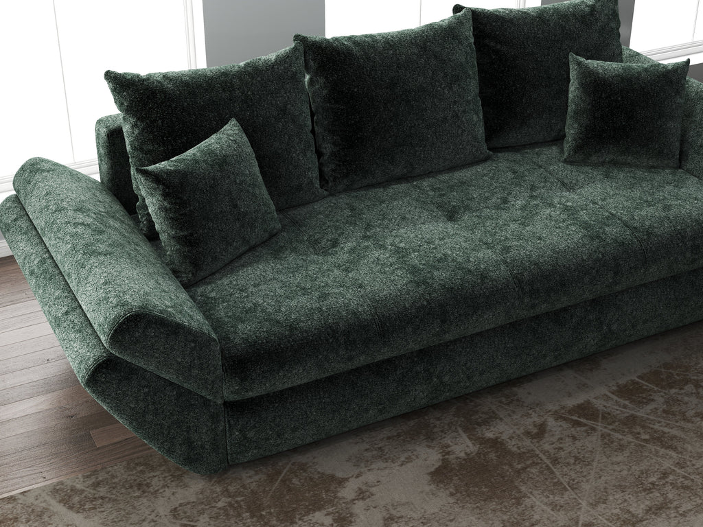 Canapea extensibilă dumonde cu ladă de depozitare si sezut confortabil din spuma high-density, Loana Euphoria Verde 250x100 cm
