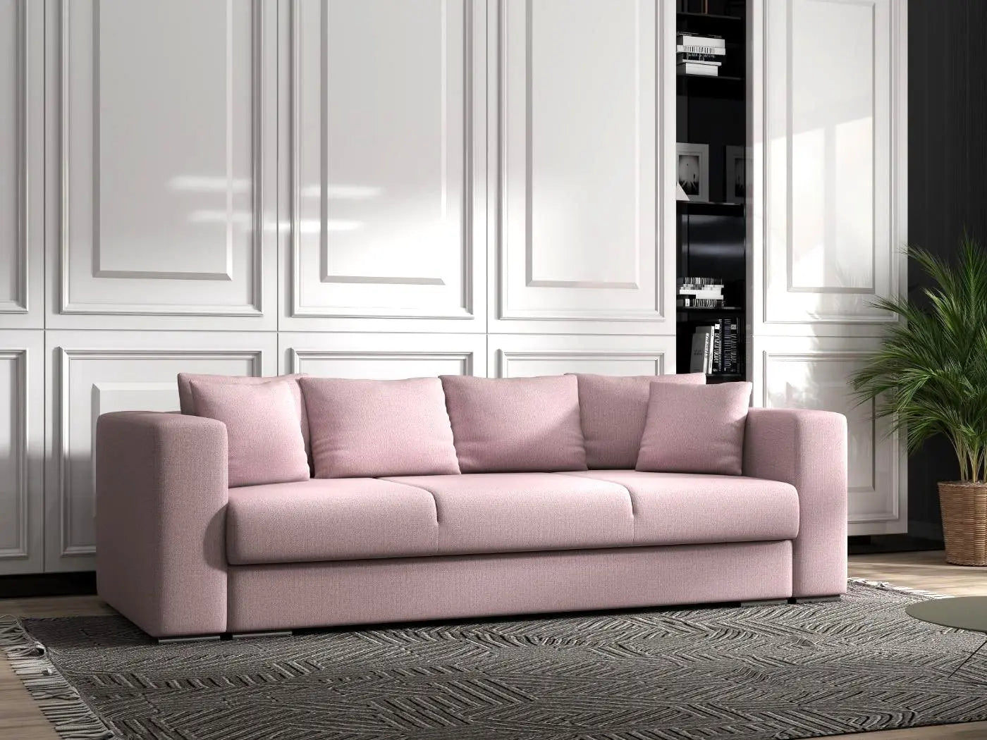 Canapea extensibilă dumonde cu ladă de depozitare si sezut confortabil din spuma high-density, Gloria Enjoy Flamingo 240x100 cm