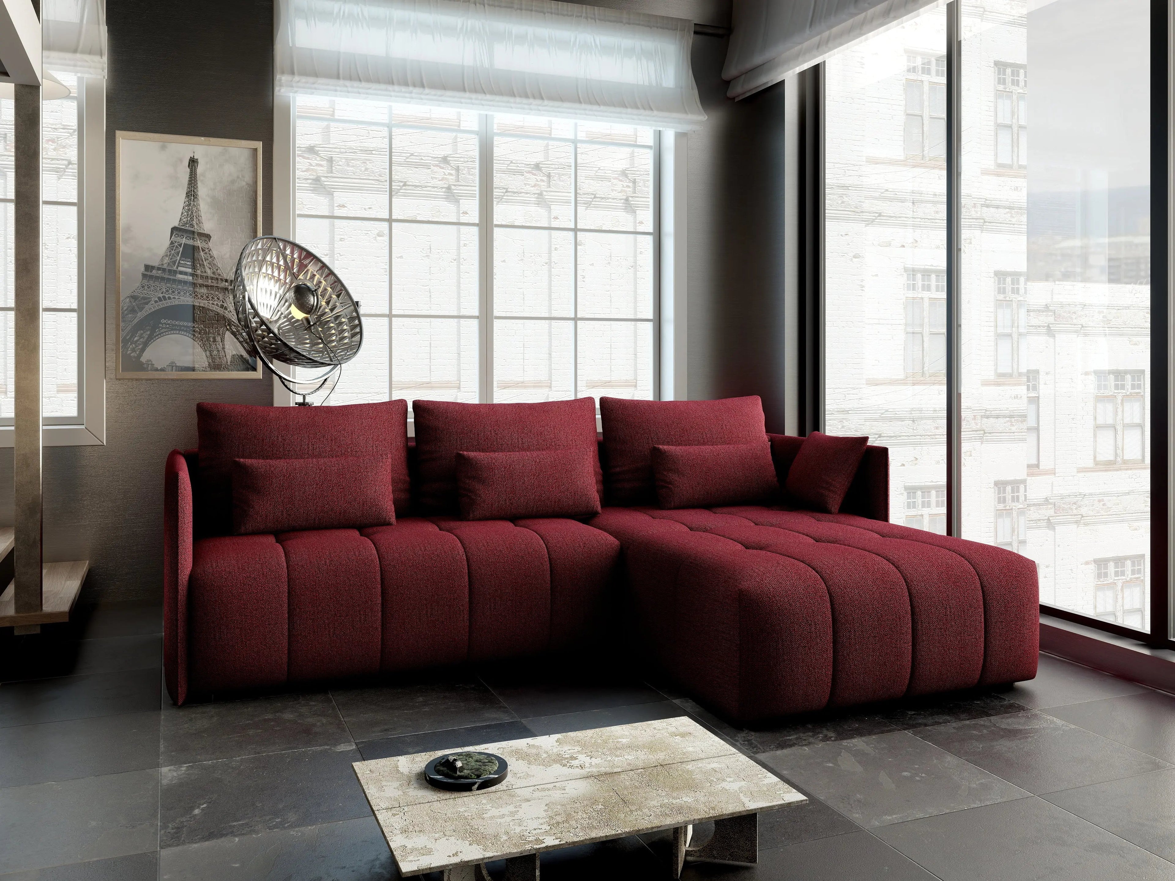 Colțar extensibil dumonde cu ladă de depozitare si sezut confortabil din spuma high-density, Malta Enjoy Winery II 235x185 cm