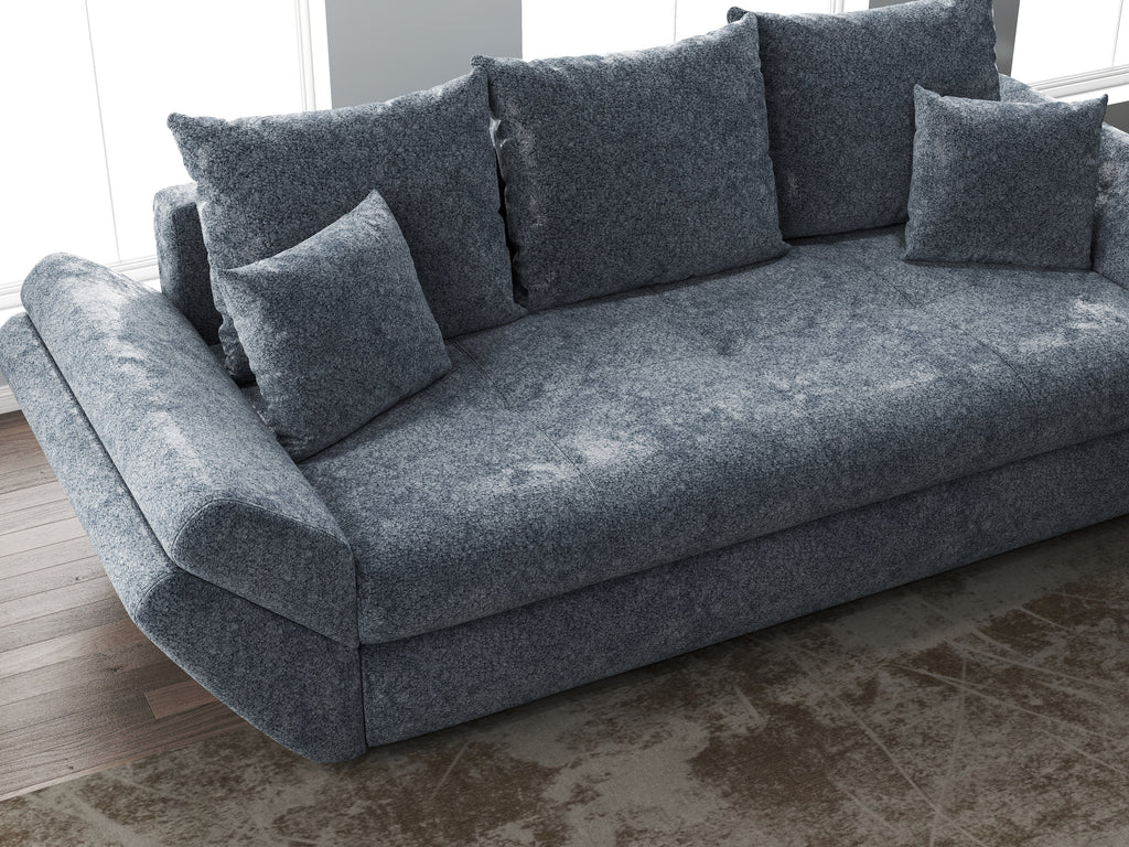 Canapea extensibilă dumonde cu ladă de depozitare si sezut confortabil din spuma high-density, Loana Euphoria Grafit 250x100 cm