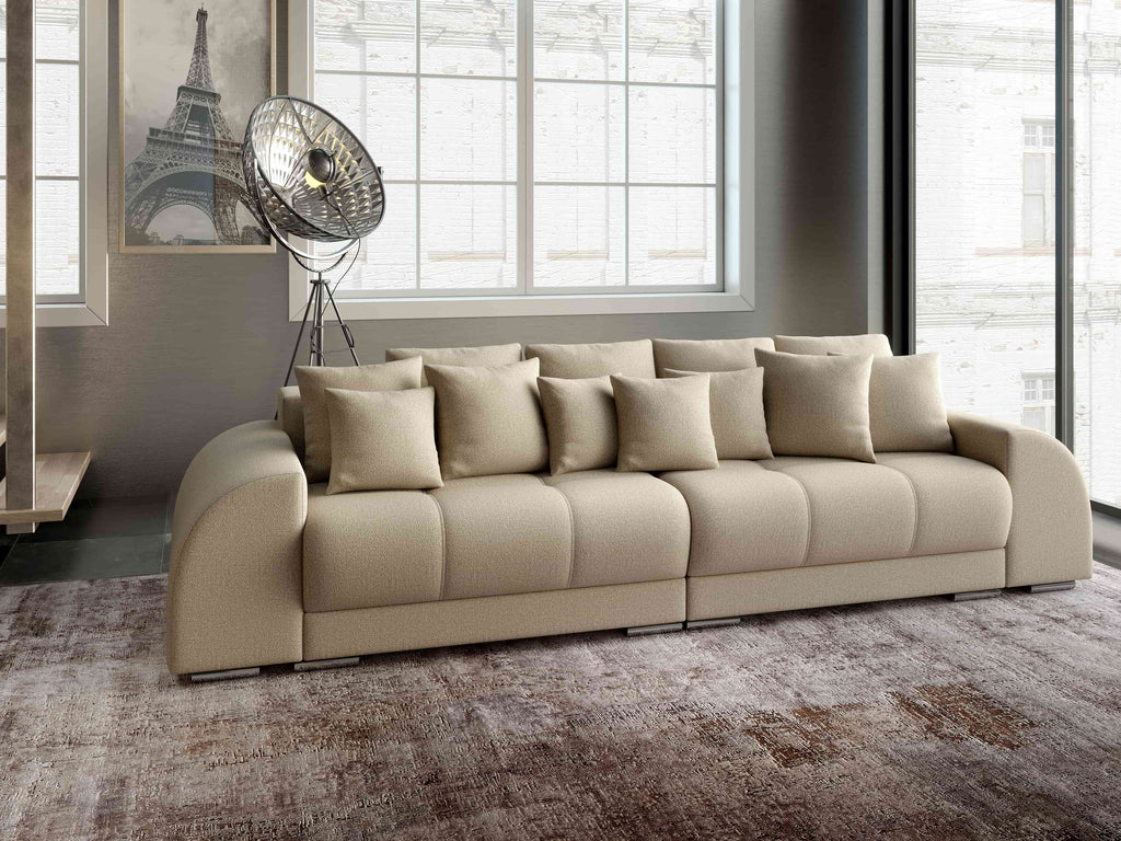 Canapea extensibilă dumonde cu 2 lăzi de depozitare si sezut confortabil din spuma high-density, Verona Enjoy Camel 310x100 cm
