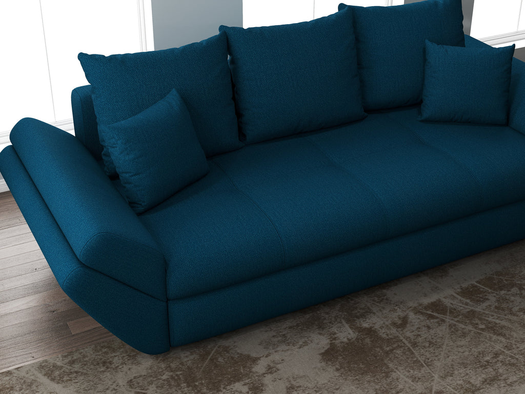 Canapea extensibilă dumonde cu ladă de depozitare si sezut confortabil din spuma high-density, Loana Enjoy Petrol 250x100 cm