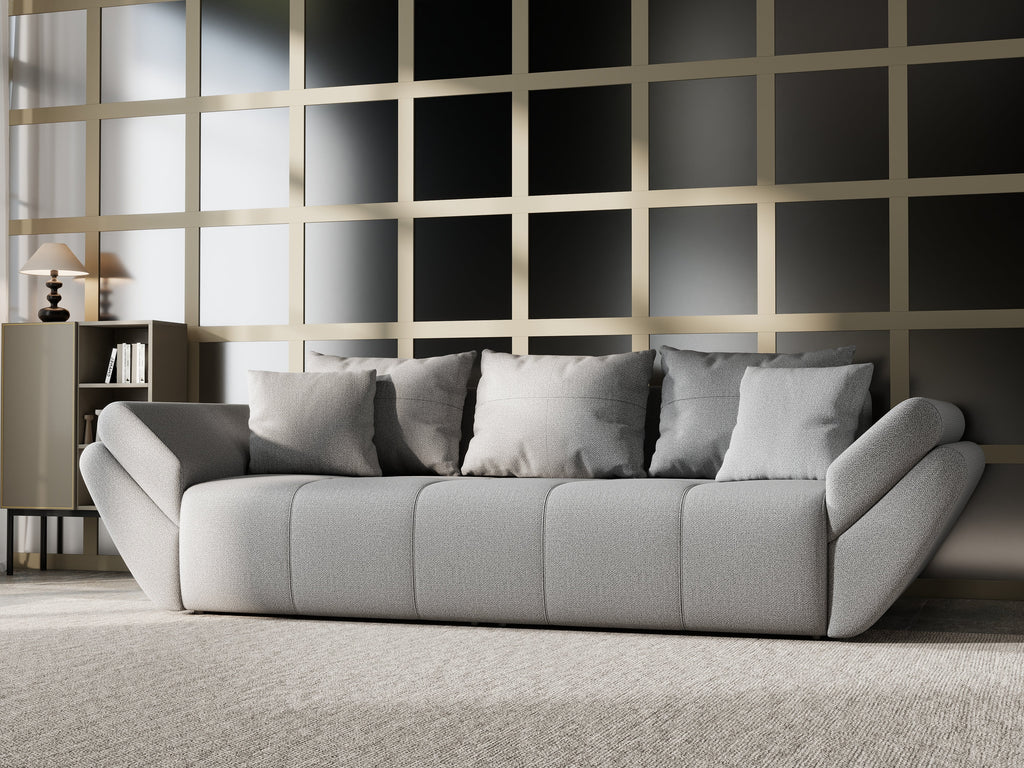 Canapea extensibilă dumonde cu ladă de depozitare si sezut confortabil din spuma high-density, Berlin Enjoy Grey 250x100 cm