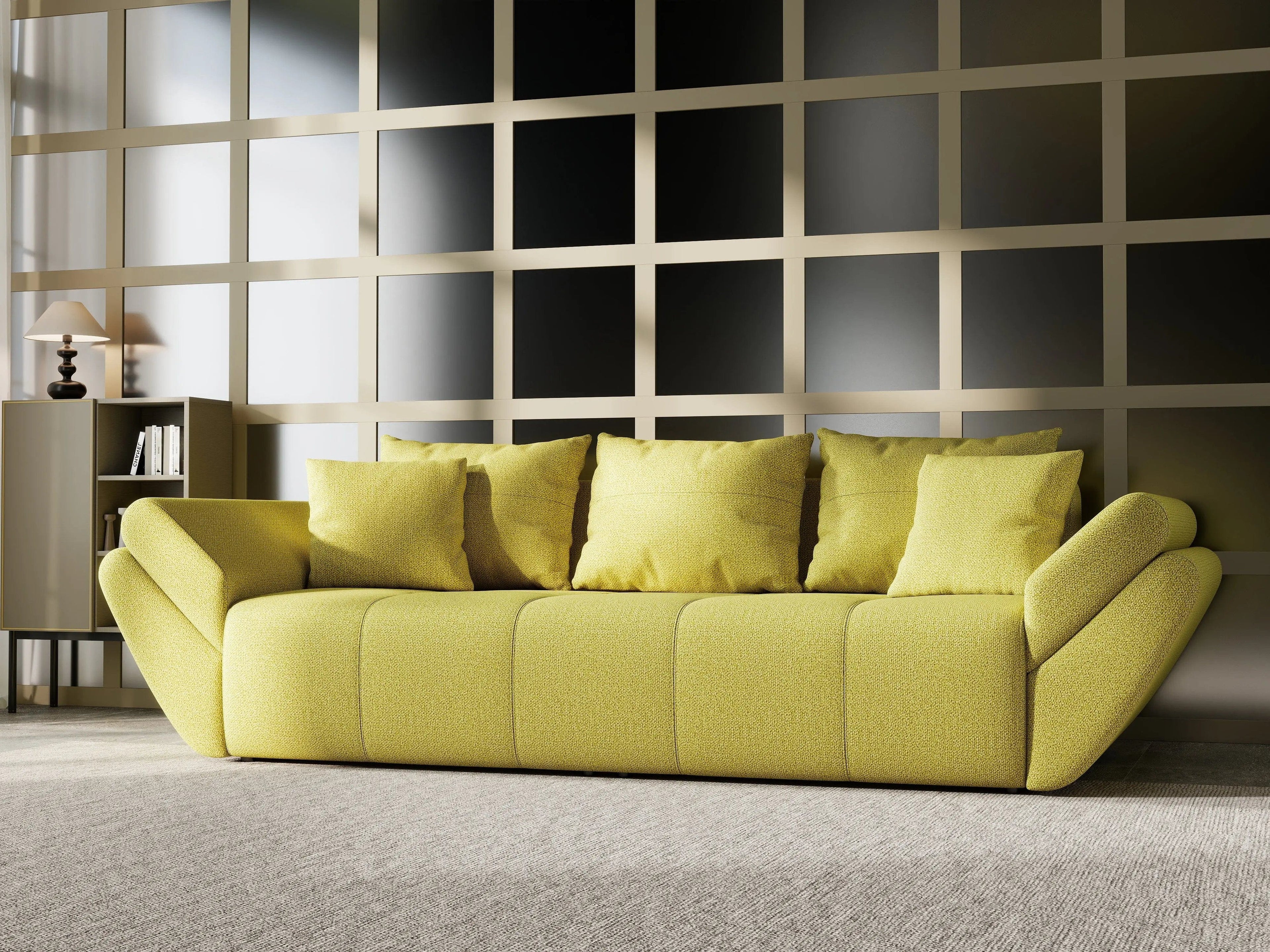 Canapea extensibilă dumonde cu ladă de depozitare si sezut confortabil din spuma high-density, Berlin Enjoy Green 250x100 cm