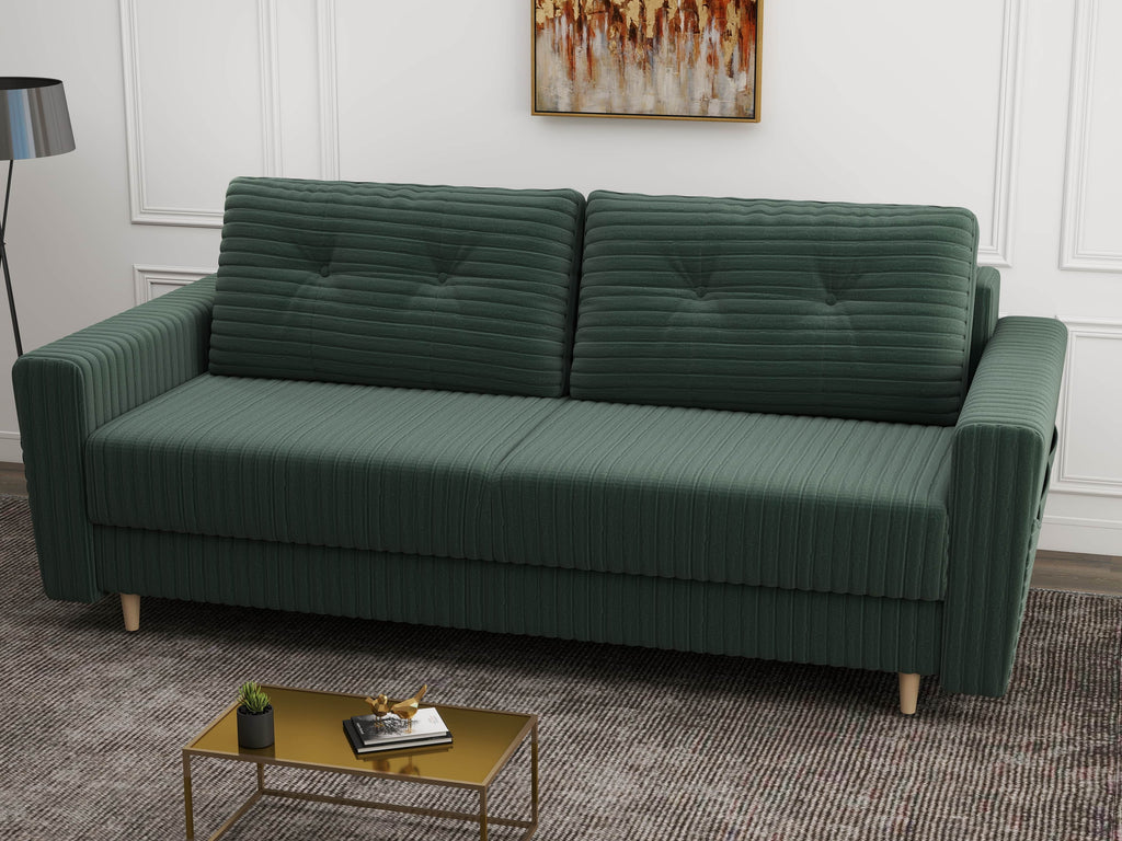 Canapea extensibilă dumonde cu ladă de depozitare si sezut confortabil din spuma high-density, Summer Ambience Verde 225x100 cm