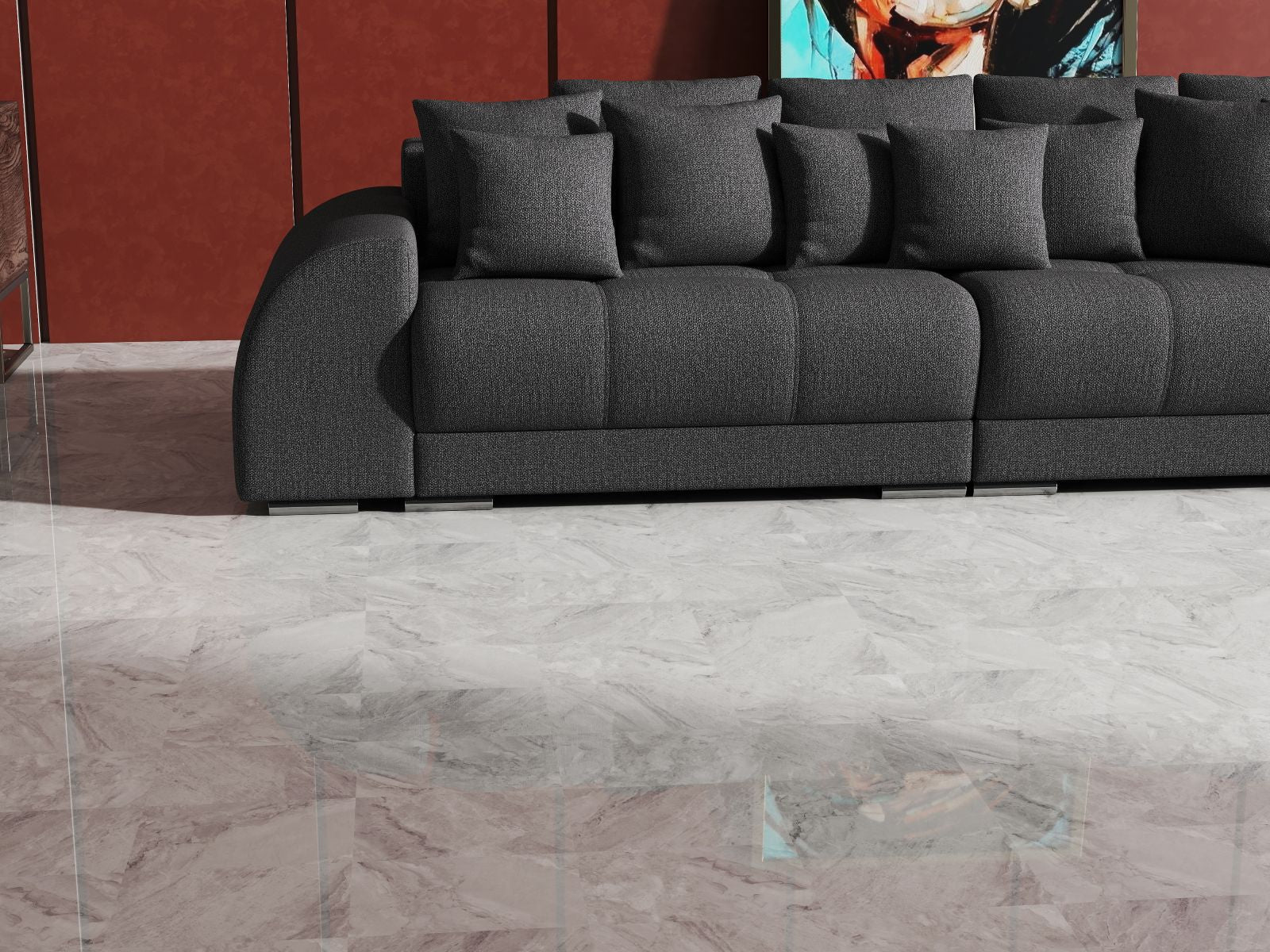 Canapea extensibilă dumonde cu 2 lăzi de depozitare si sezut confortabil din spuma high-density, Verona Enjoy Graphite 310x100 cm