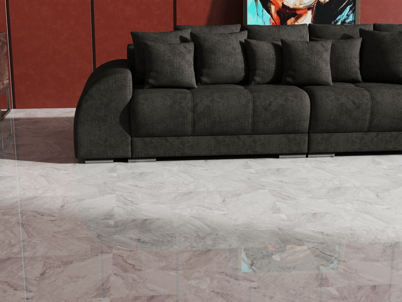 Canapea extensibilă dumonde cu 2 lăzi de depozitare si sezut confortabil din spuma high-density, Verona Enjoy Black 310x100 cm