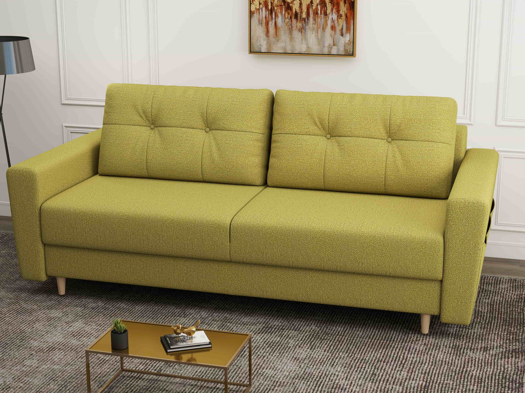 Canapea extensibilă dumonde cu ladă de depozitare si sezut confortabil din spuma high-density, Summer Enjoy Verde 225x100 cm
