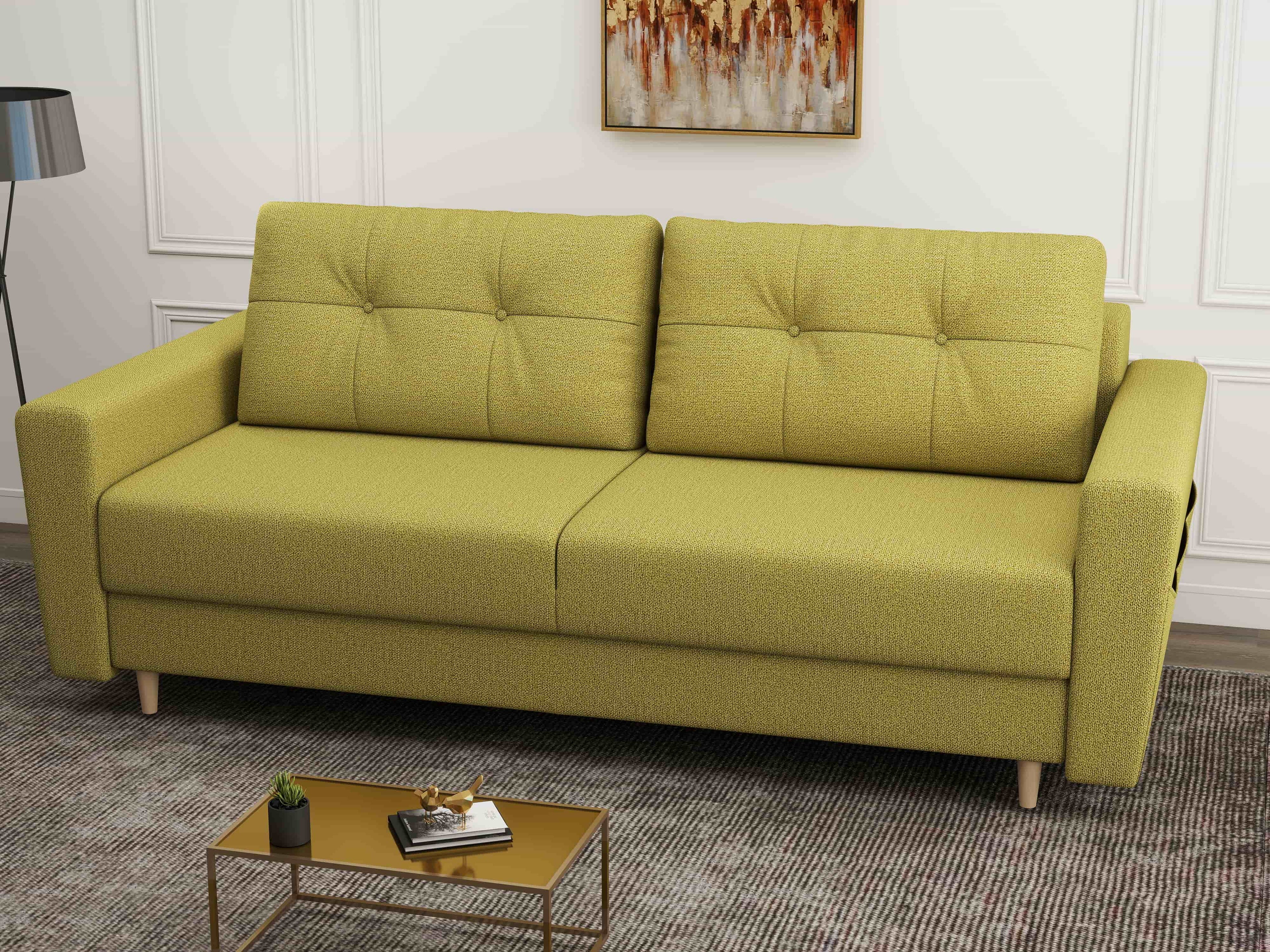 Canapea extensibilă dumonde cu ladă de depozitare si sezut confortabil din spuma high-density, Summer Enjoy Verde 225x100 cm