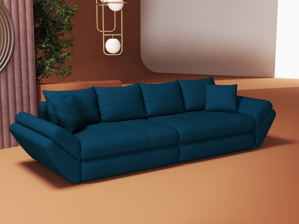 Canapea extensibilă dumonde cu ladă de depozitare si sezut confortabil din spuma high-density, Loana Enjoy Petrol 300x100 cm
