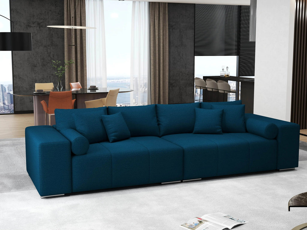 Canapea extensibilă dumonde cu ladă de depozitare si sezut confortabil din spuma high-density, Marbela Enjoy Petrol XXL 295x100 cm