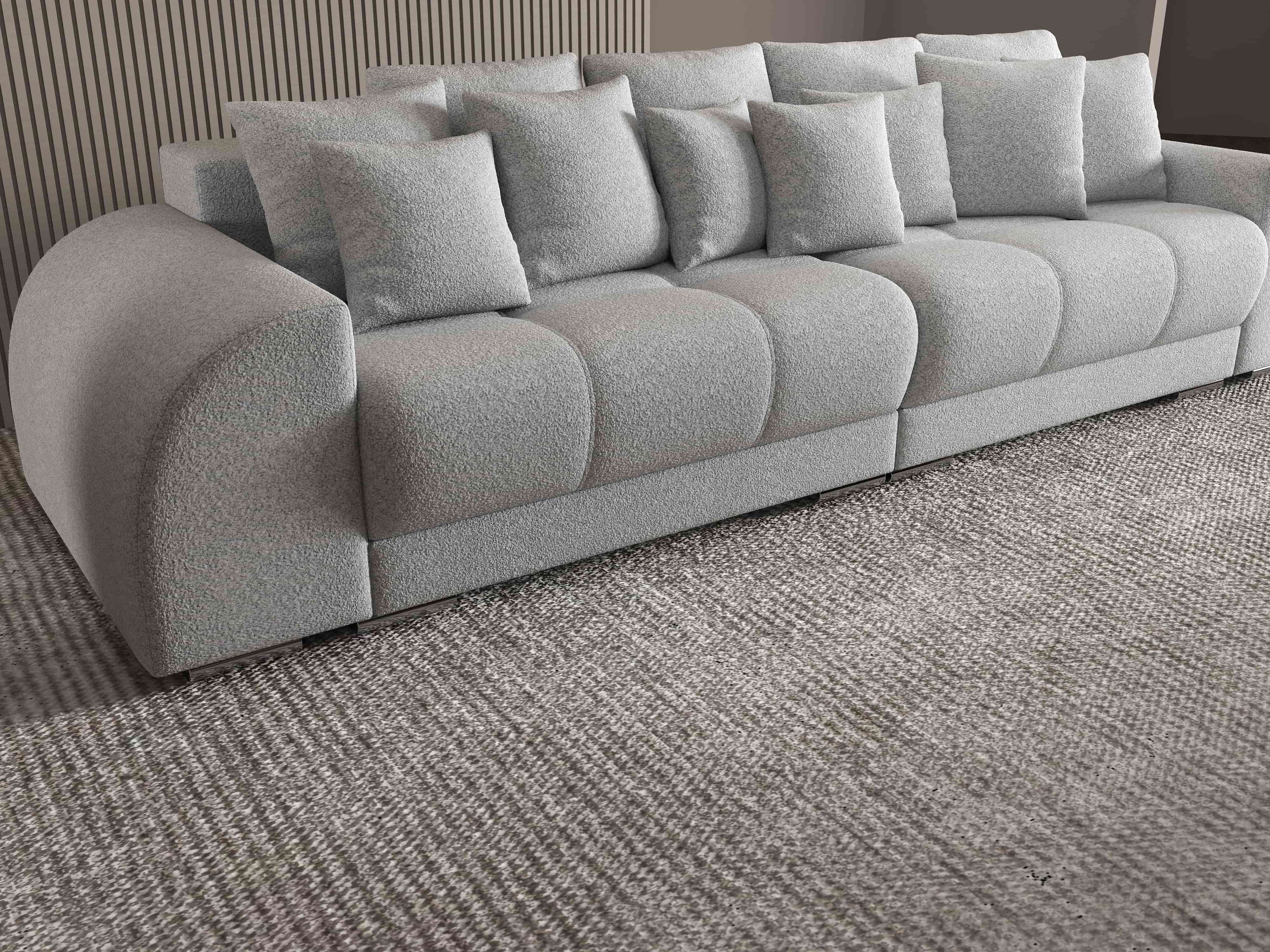 Canapea extensibilă dumonde cu 2 lăzi de depozitare si sezut confortabil din spuma high-density, Verona Euphoria Dove 310x100 cm